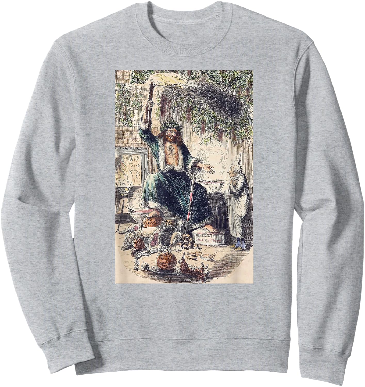 A Christmas Carol Scrooge Shirt- Christmas Present Ghost Sweatshirt - Sweatshirt | Ash