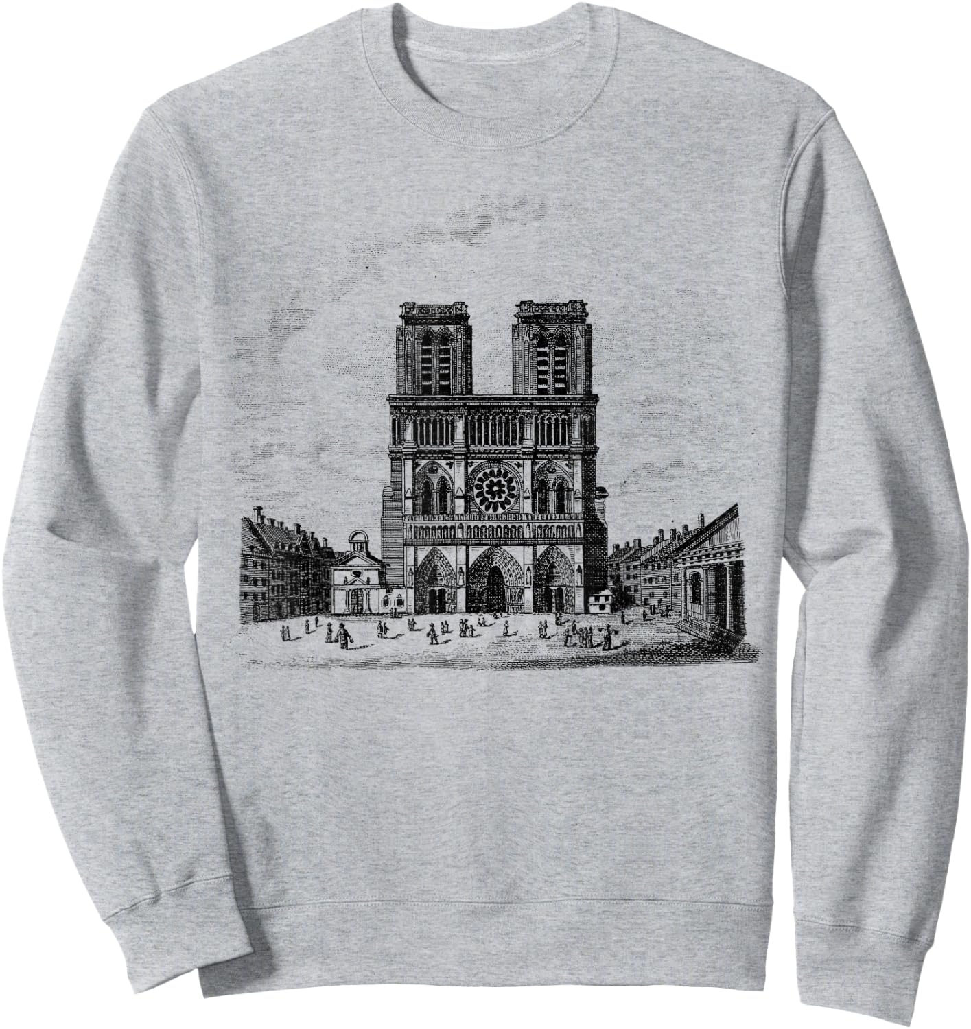 Notre Dame Paris France French Cathedral Sweatshirt - Sweatshirt | Ash