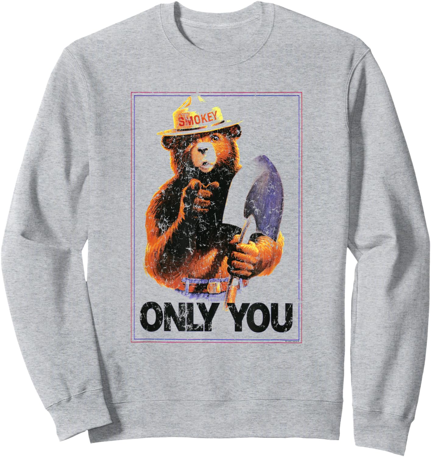 Ripple Junction x Smokey Bear Only You - Vintage Poster Sweatshirt - Sweatshirt | Ash