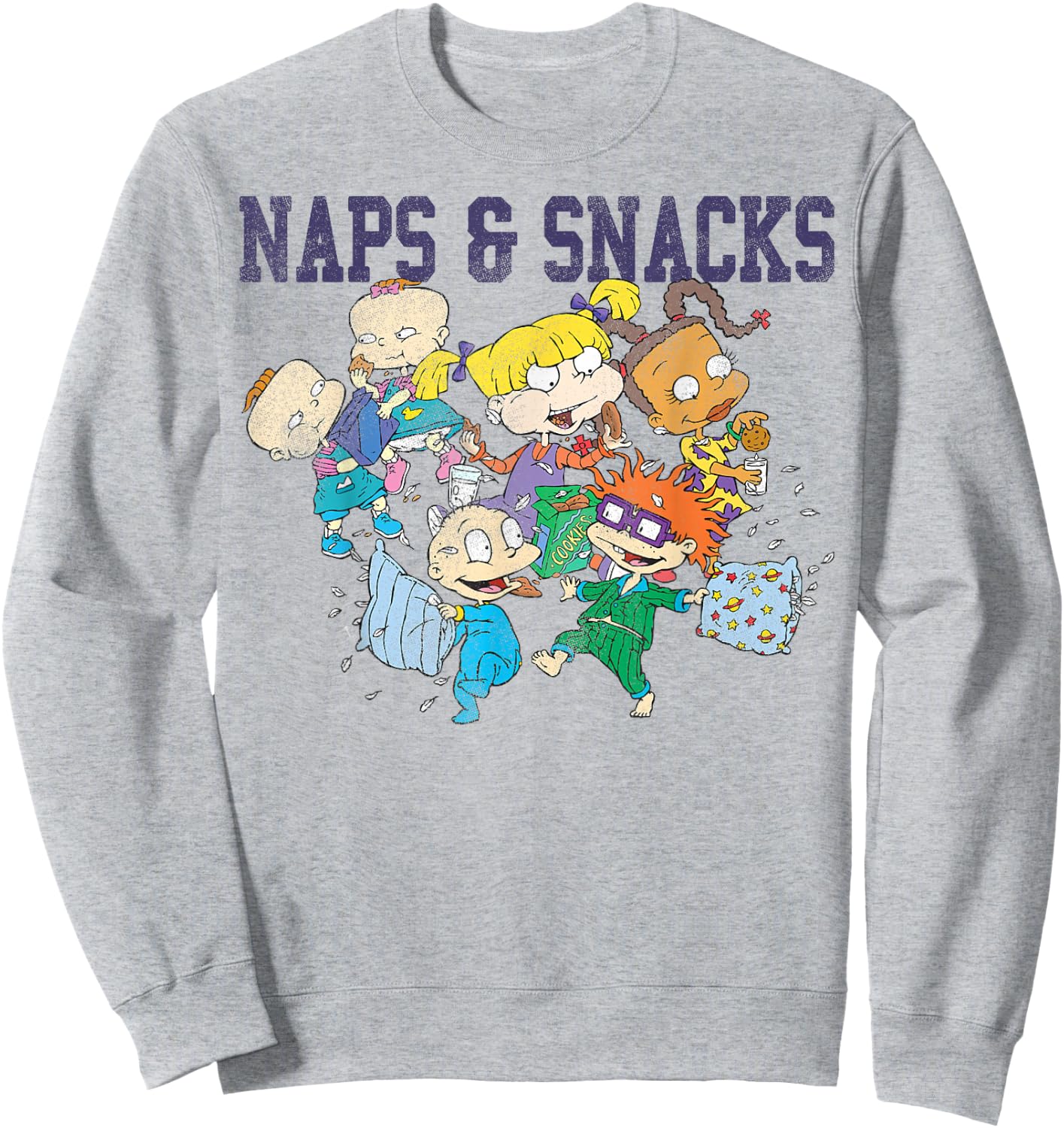 Rugrats Naps and Snacks Group Shot Graphic Sweatshirt - Sweatshirt | Ash
