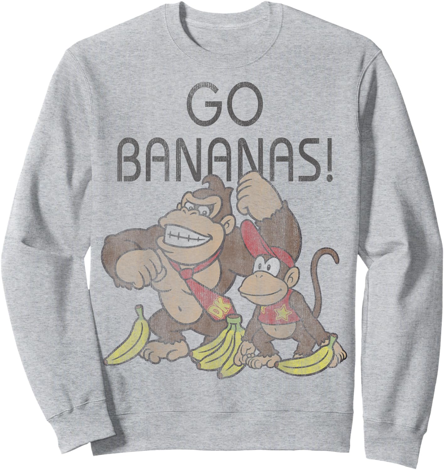 Nintendo Donkey Kong Go Bananas Vintage Graphic Sweatshirt - Sweatshirt | Ash