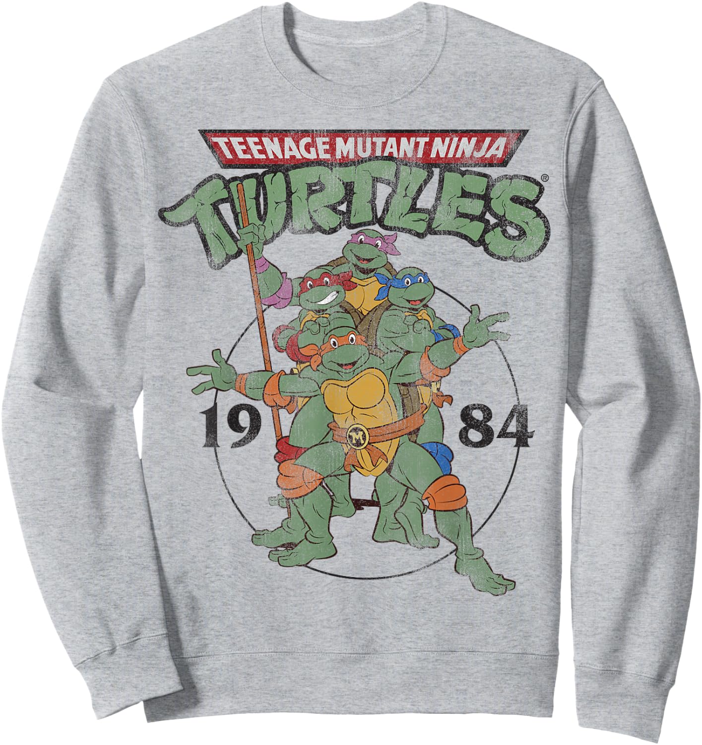 Teenage Mutant Ninja Turtles Classic Circle 1984 -Shirt Sweatshirt - Sweatshirt | Ash