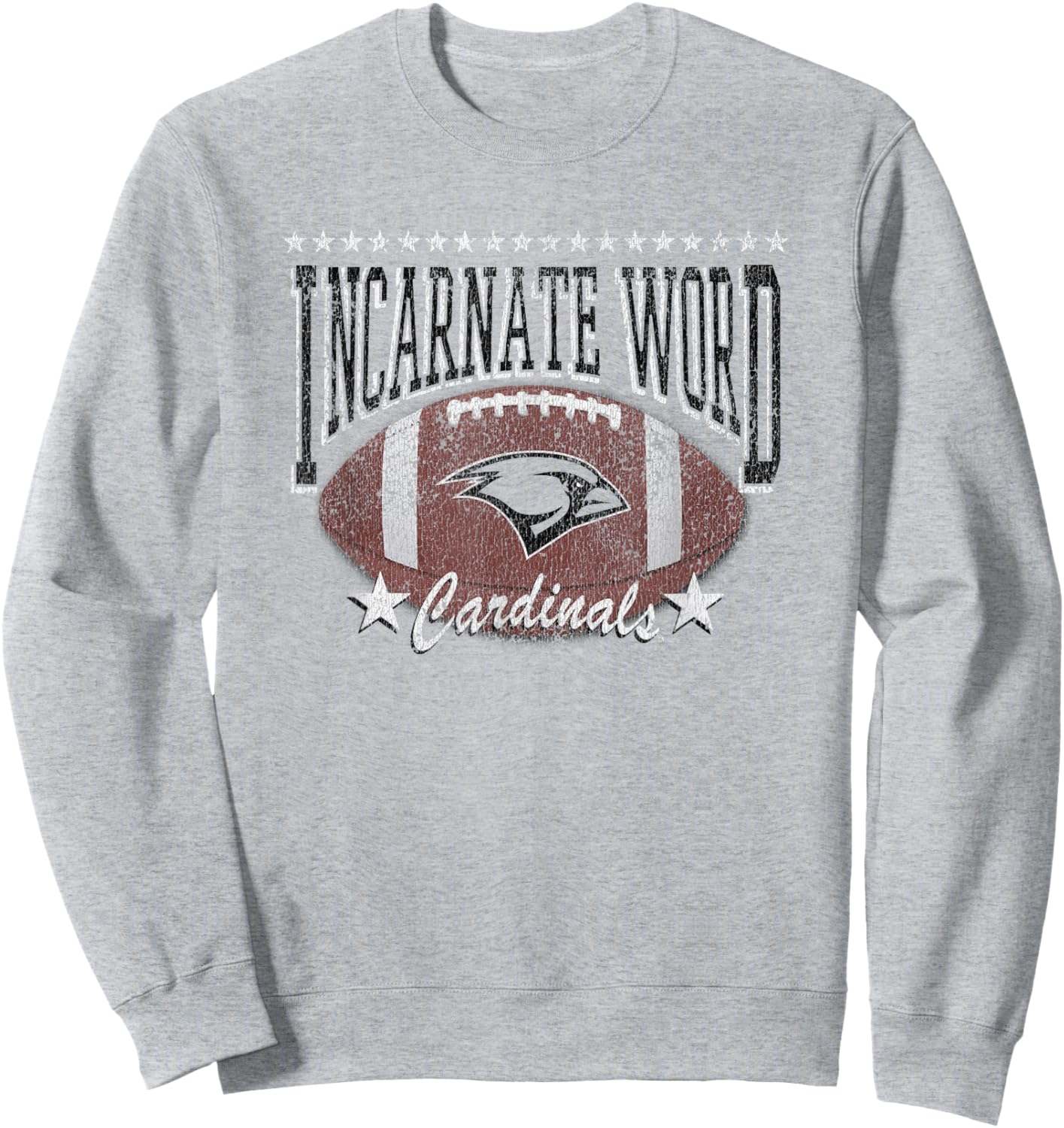 Incarnate Word Cardinals Football Vintage Stars Red Sweatshirt - Sweatshirt | Ash