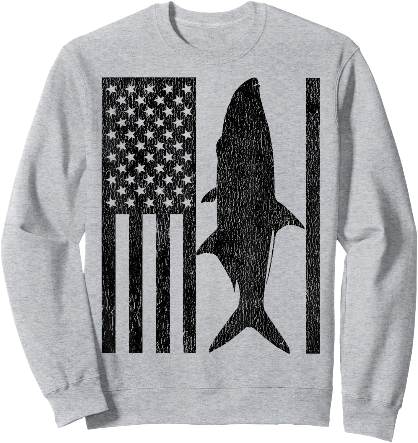 Tarpon Fishing - American Flag Tarpon Fisherman Sweatshirt - Sweatshirt | Ash