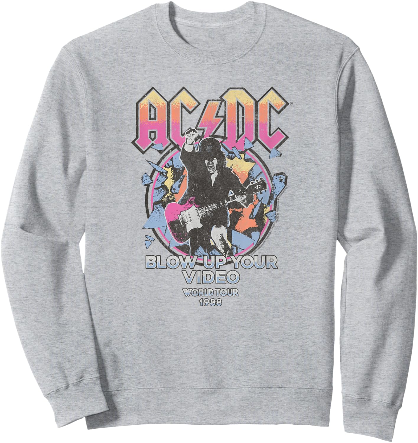 ACDC - Blow Up Your Video World Tour 1988 Sweatshirt - Sweatshirt | Ash