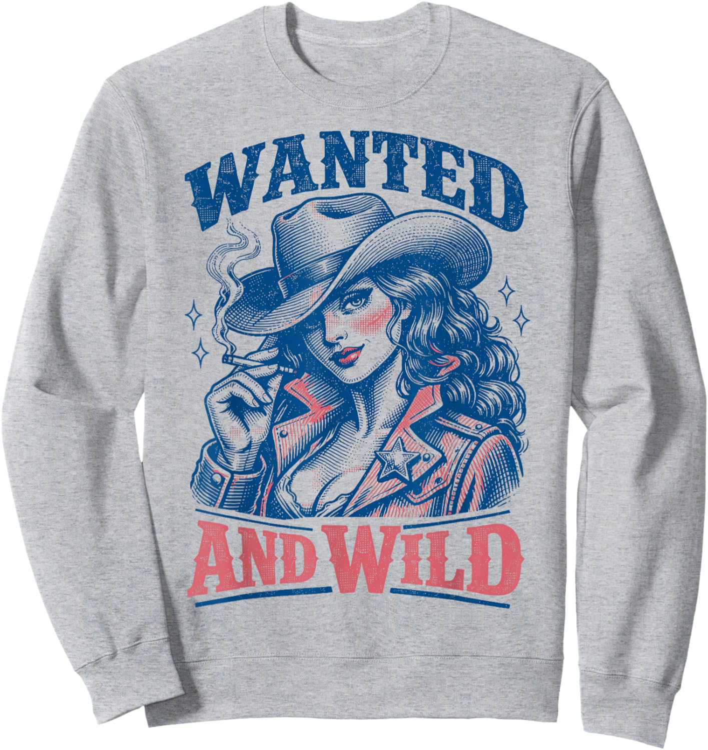 Wanted and Wild Cowgirl Smoking Sweatshirt - Sweatshirt | Ash