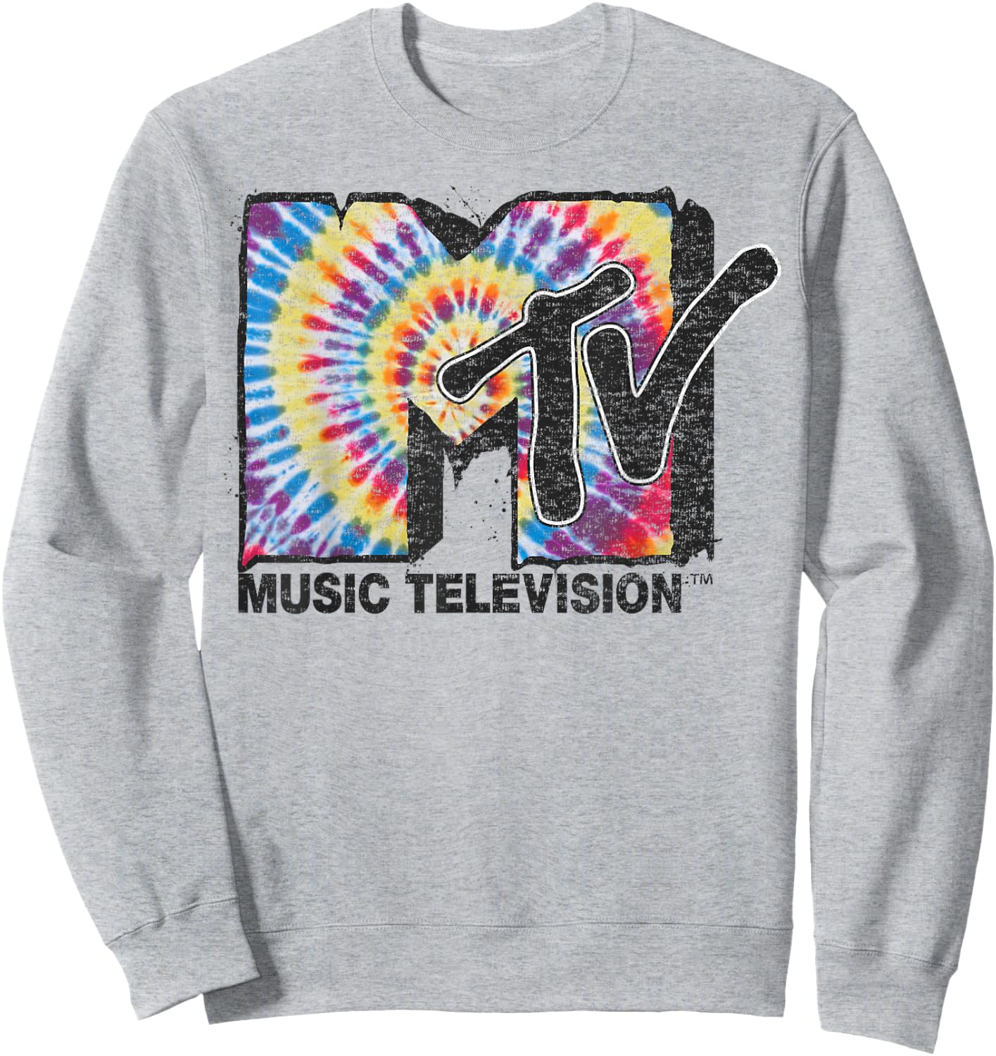 MTV Rainbow Tie Dye Spiral Logo Sweatshirt - Sweatshirt | Ash