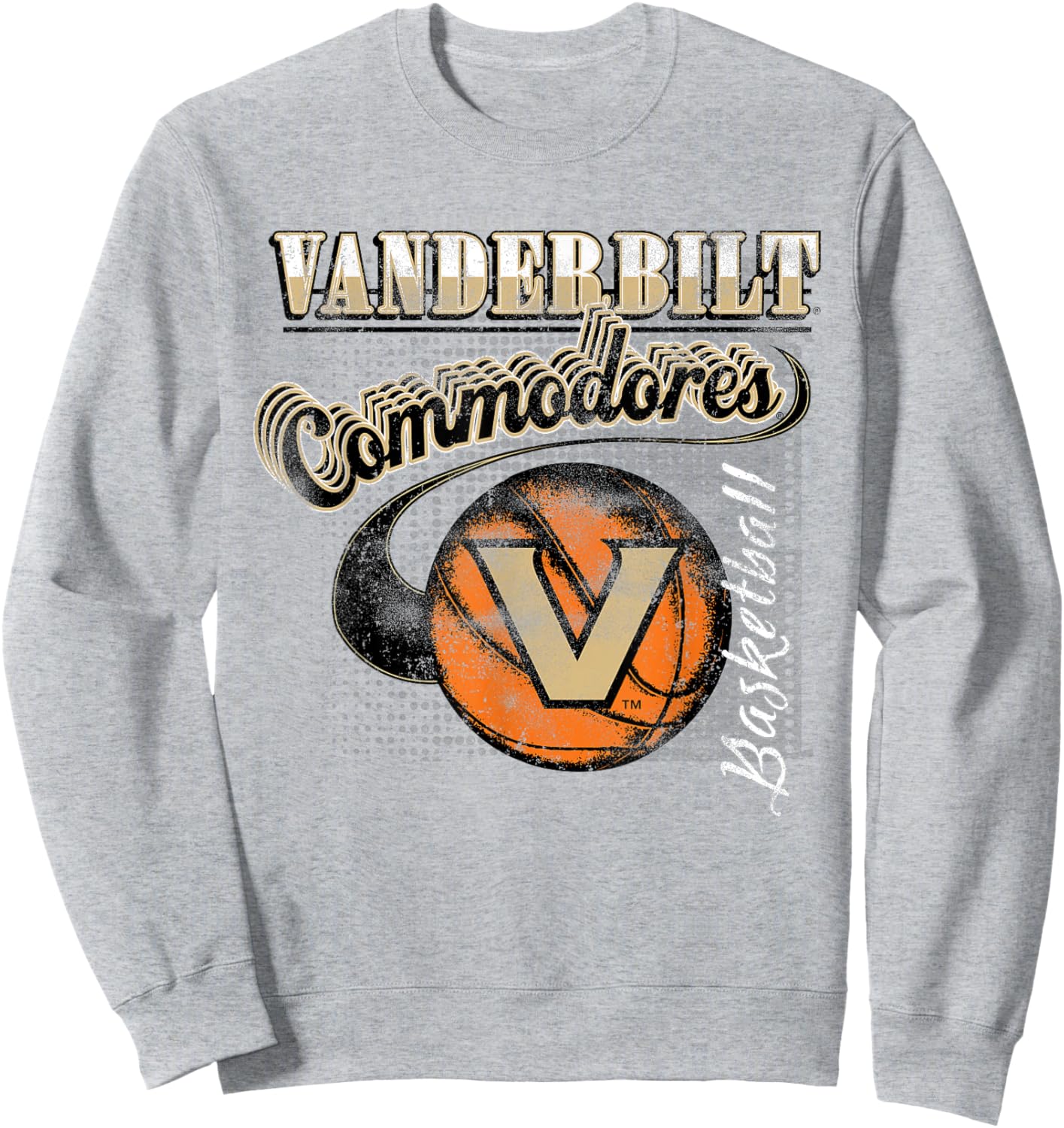 Vanderbilt Commodores Basketball Retro Gray Sweatshirt - Sweatshirt | Ash