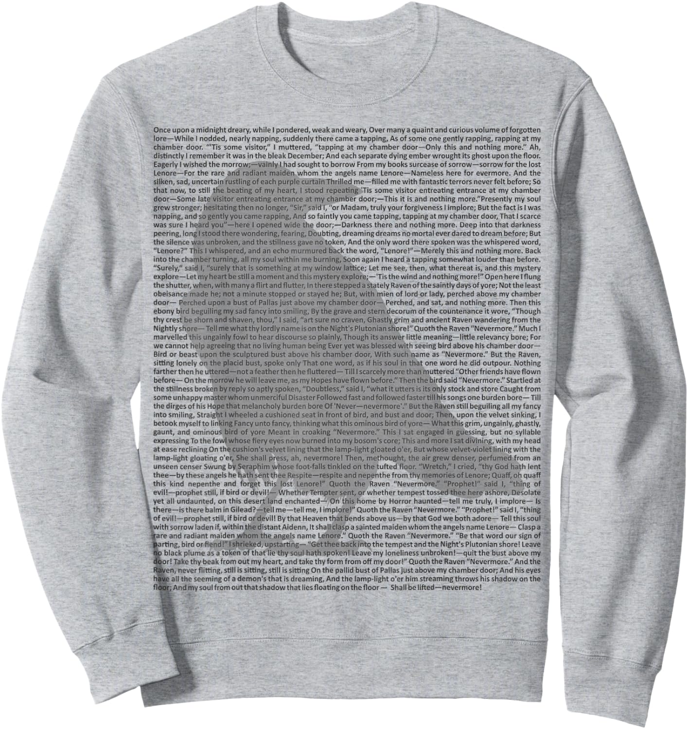 Edgar Allan Poe Poem - The Raven 1 - EAP Tribute Fan Sweatshirt - Sweatshirt | Ash