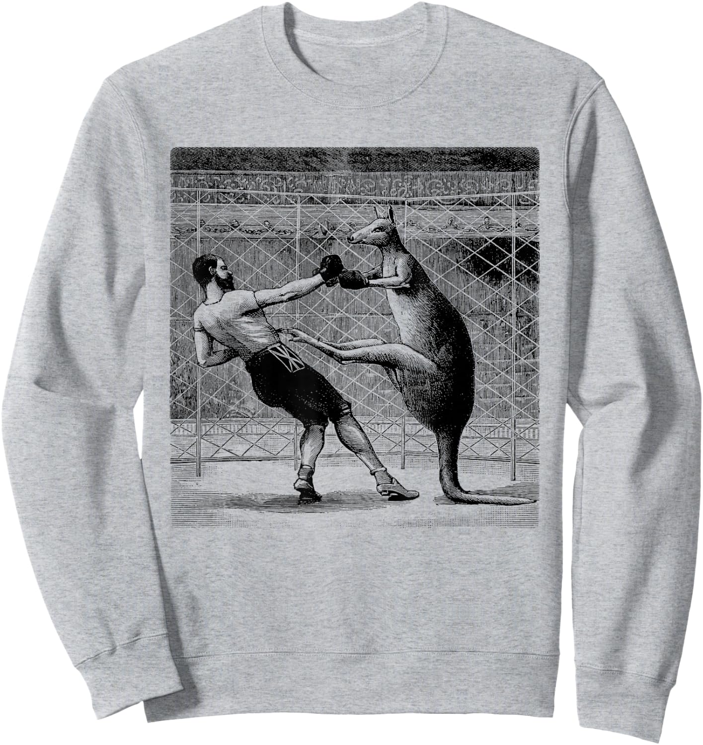 Boxing Kangaroo Print Sweatshirt - Sweatshirt | Ash