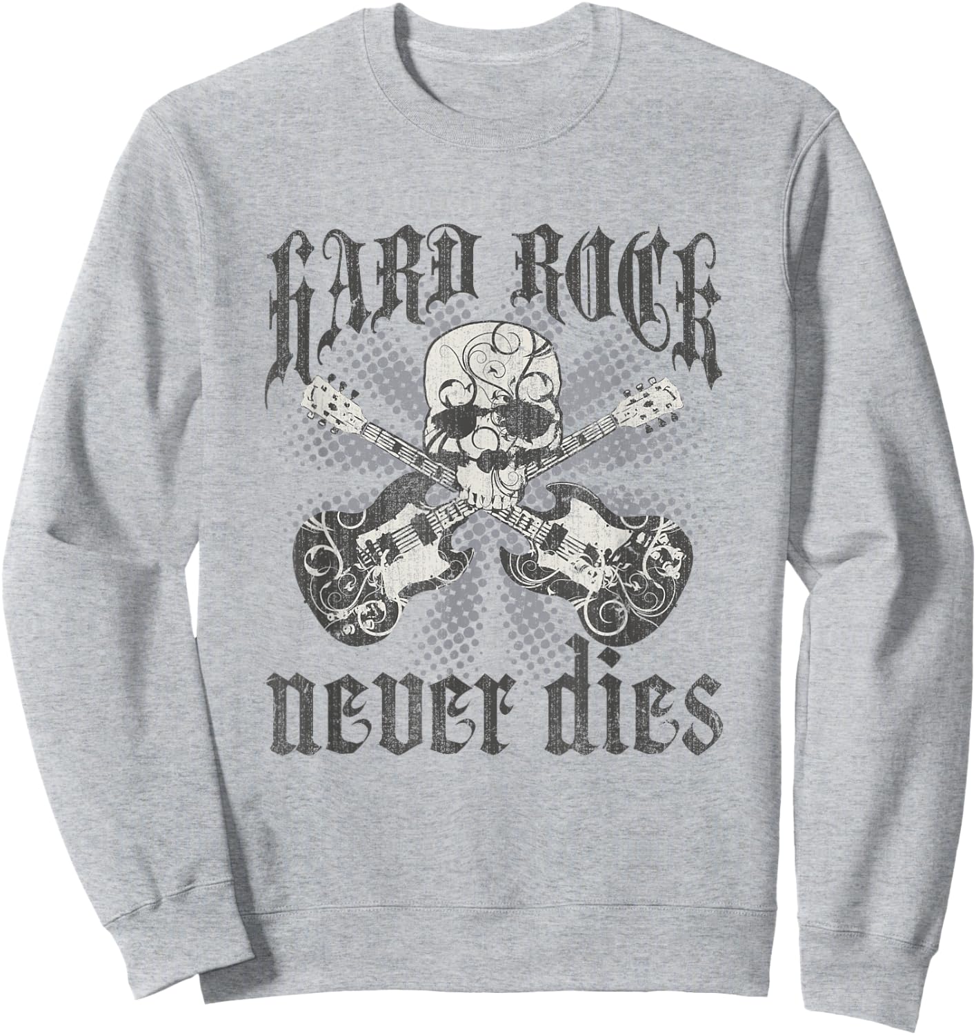 Hard Rock Never Dies Retro Vintage Sweatshirt - Sweatshirt | Ash