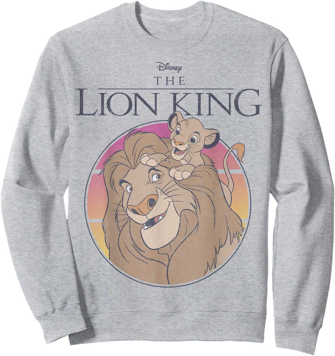 Disney The Lion King Mufasa And Simba Sunset Poster Sweatshirt - Sweatshirt | Ash