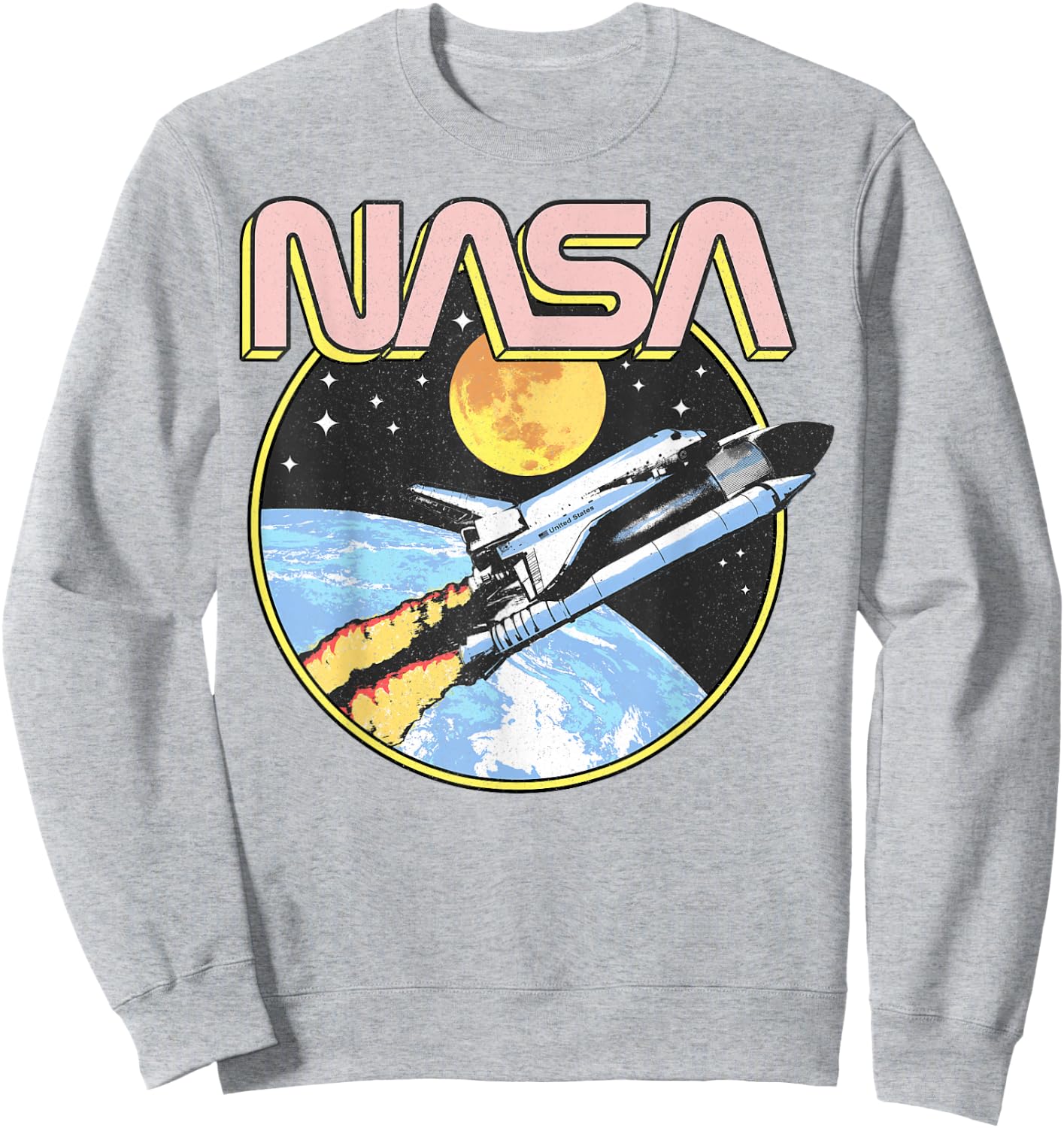 NASA Retro Shuttle Over the Earth Sweatshirt - Sweatshirt | Ash
