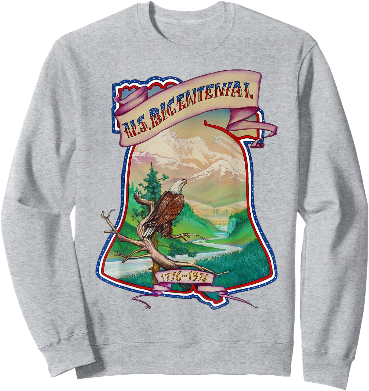 U.S. Bicentennial Patriotic Vintage Throwback 4th of July Women Kids Men Sweatshirt - Sweatshirt | Ash