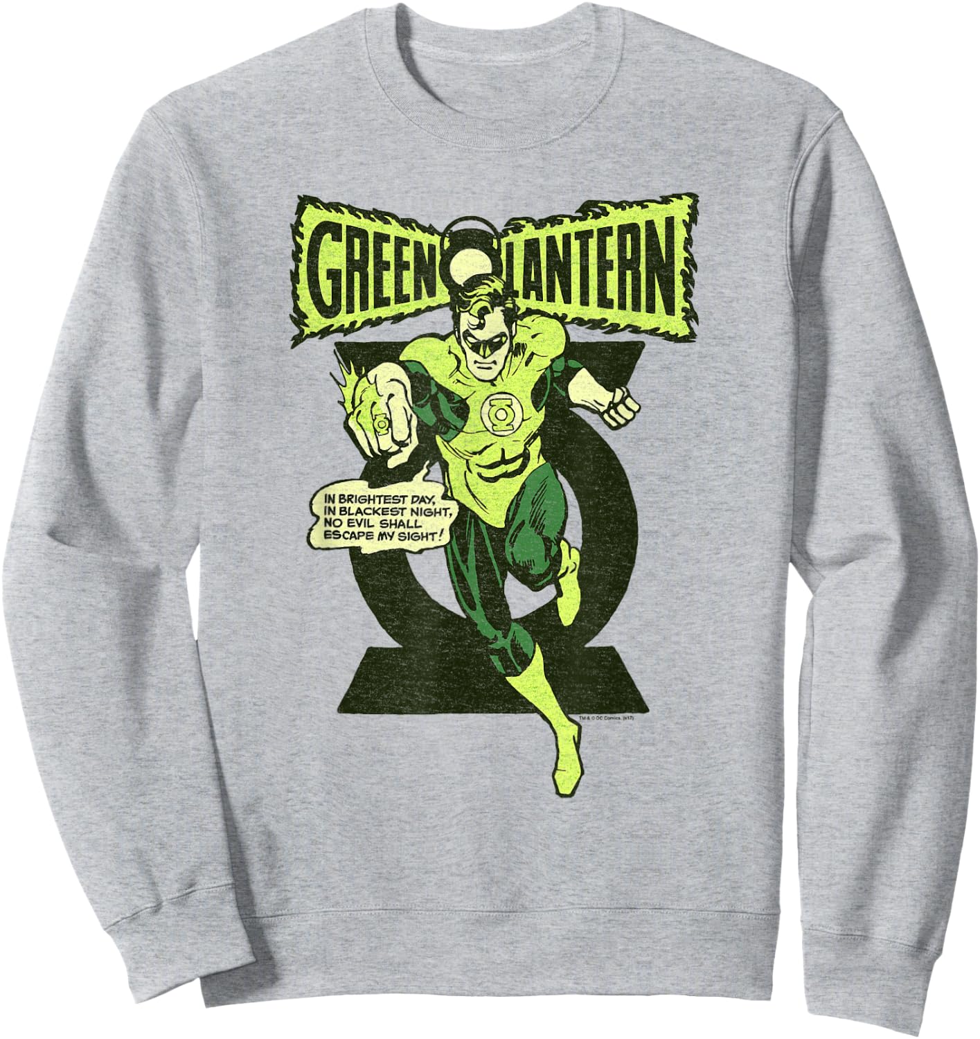 Green Lantern Retro Oath Sweatshirt - Sweatshirt | Ash