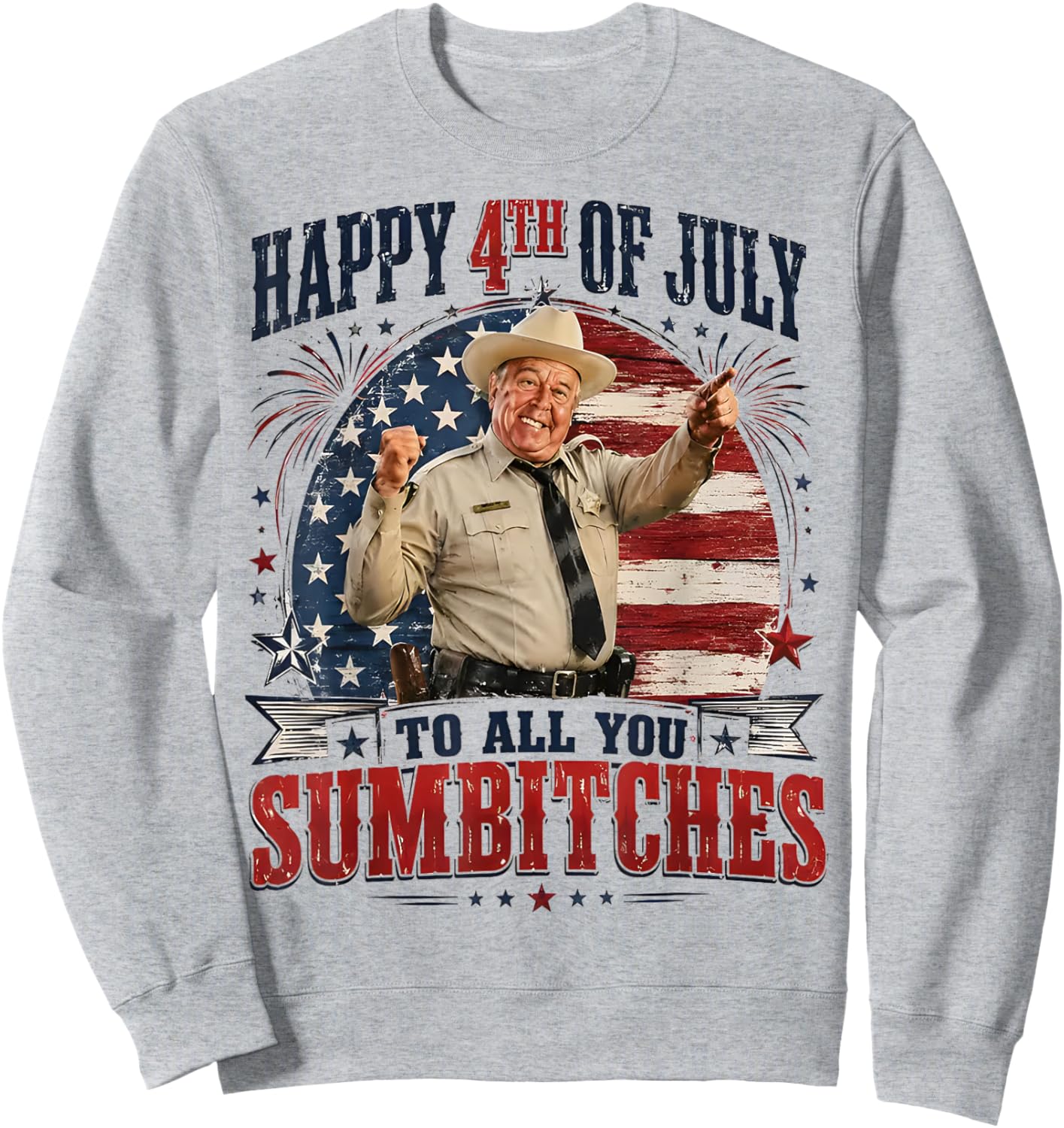 USA Flag Sweatshirt - Sweatshirt | Ash