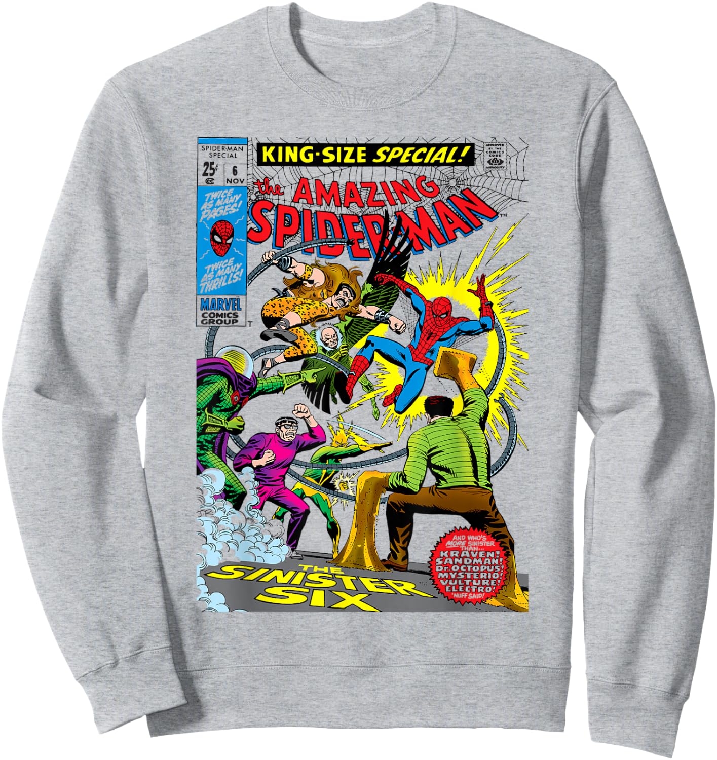 Marvel The Amazing Spider-Man Retro Comic Cover White Sweatshirt - Sweatshirt | Ash