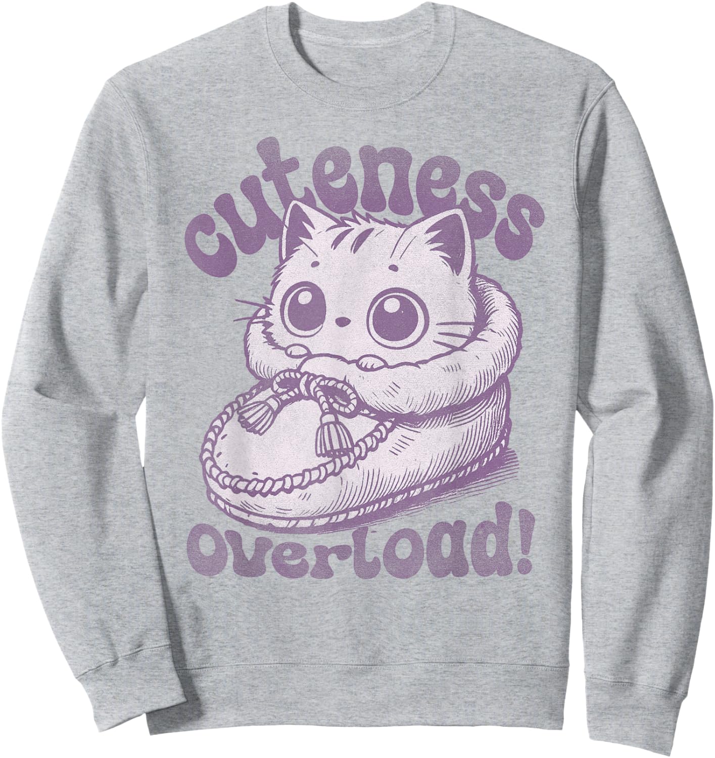 Vintage Meme Cat Retro Inspired Cutness Overload Sweatshirt - Sweatshirt | Ash