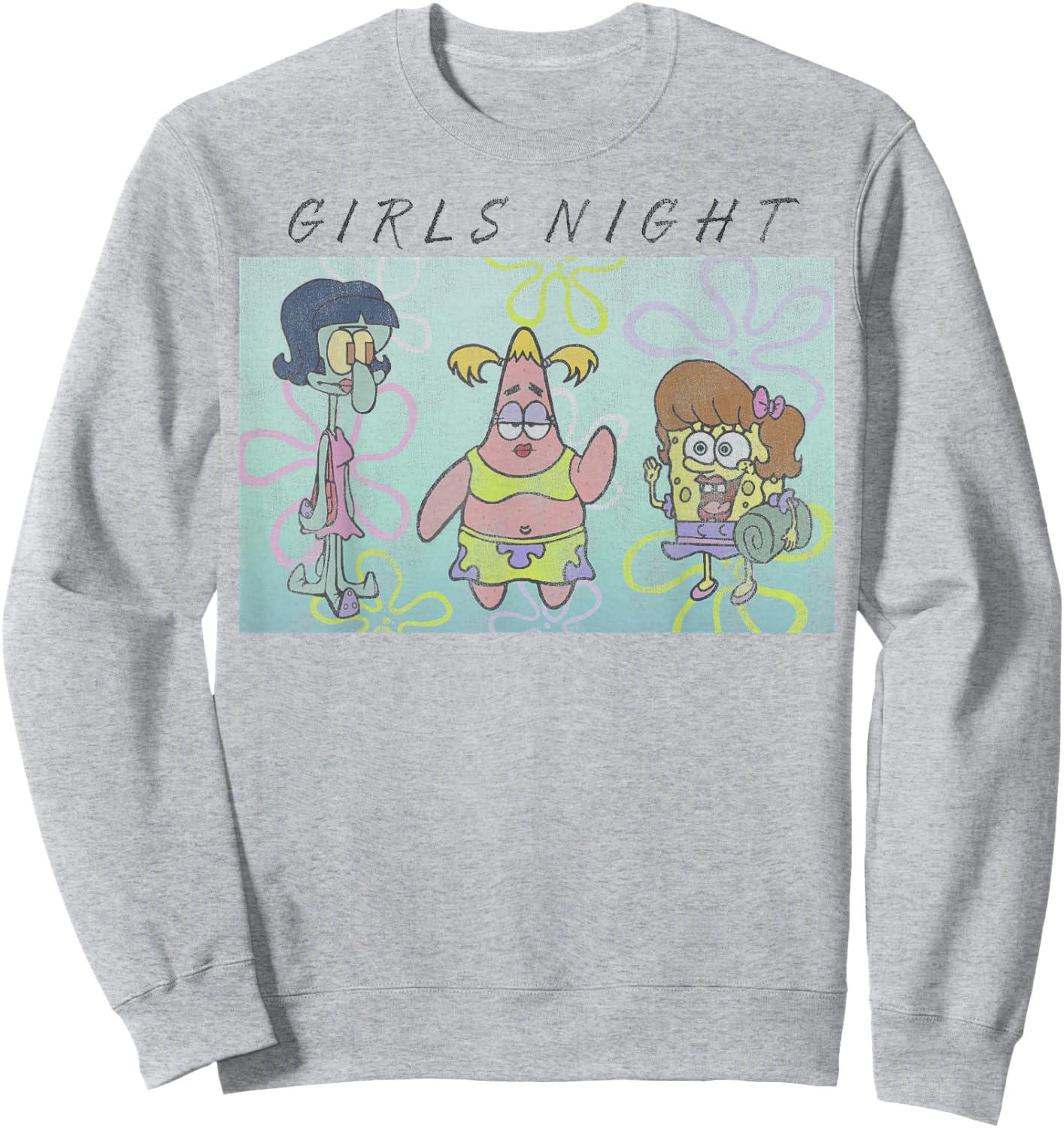 SpongeBob SquarePants Patrick Squidward Girls Night Sweatshirt - Sweatshirt | Ash