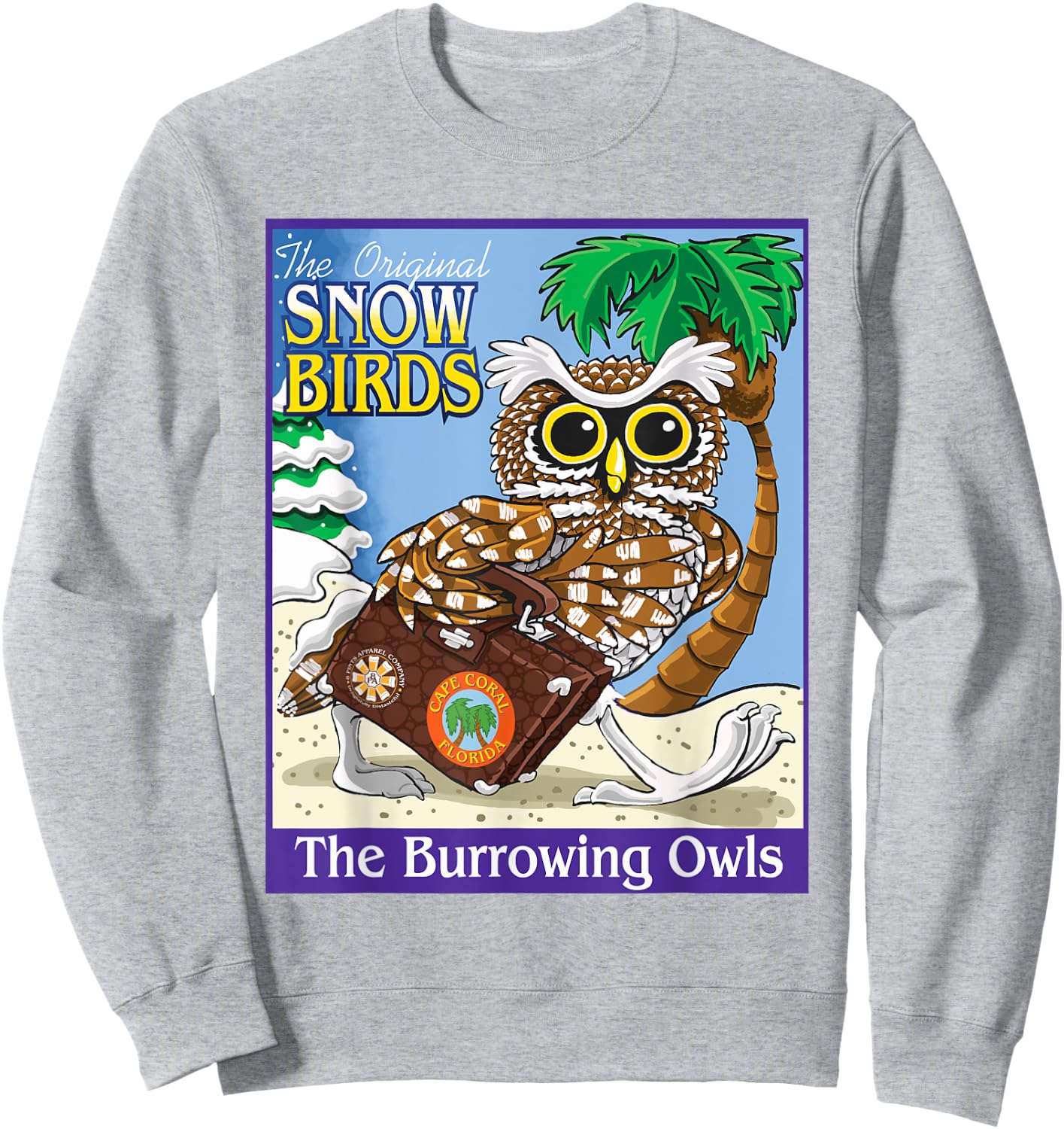 Cape Coral Florida Burrowing Owl Snow Bird Sweatshirt - Sweatshirt | Ash