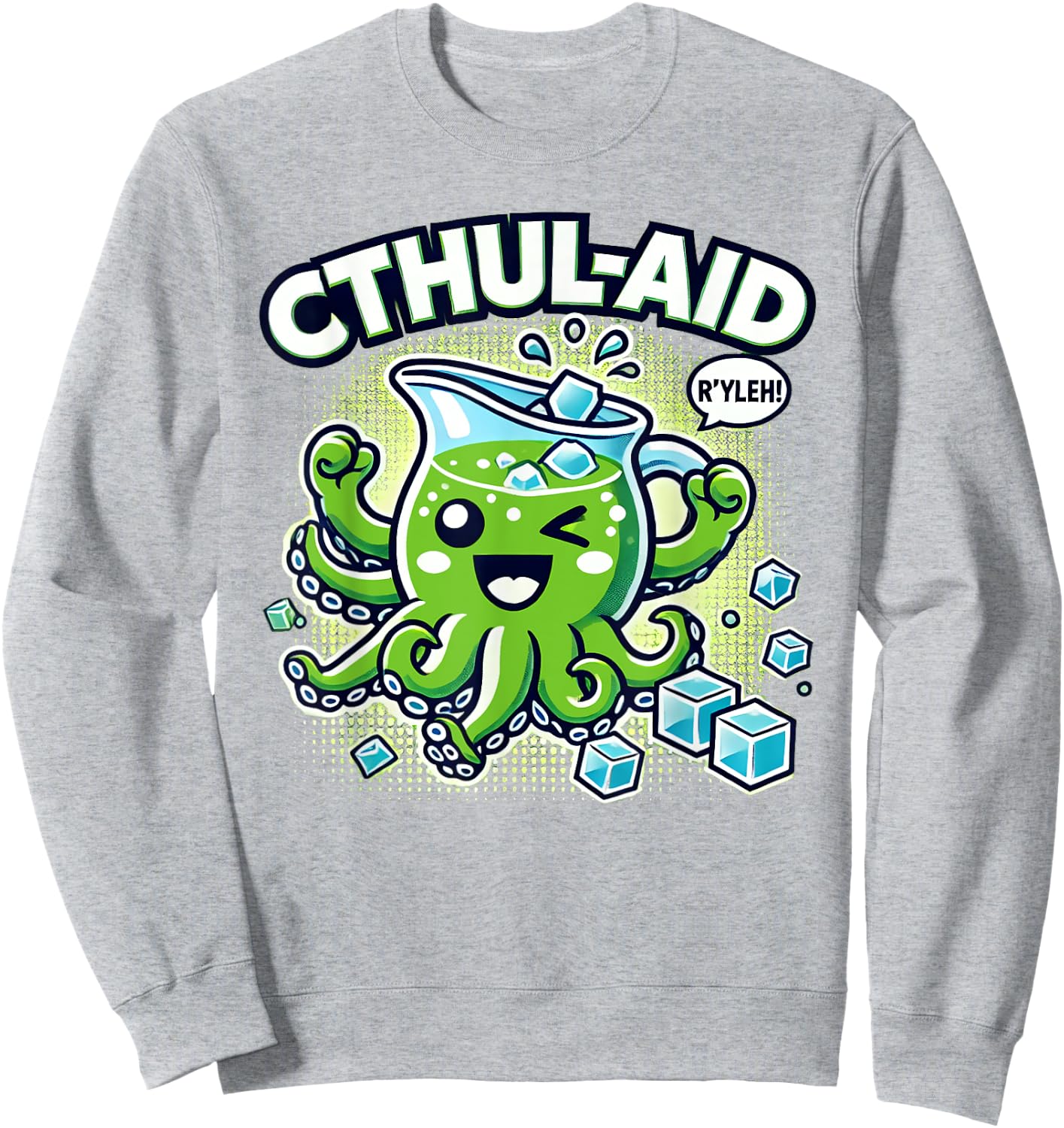 CTHULHU FAN CLUB SHOP Cthulhu-Aid Funny Cthulhu Sweatshirt - Sweatshirt | Ash