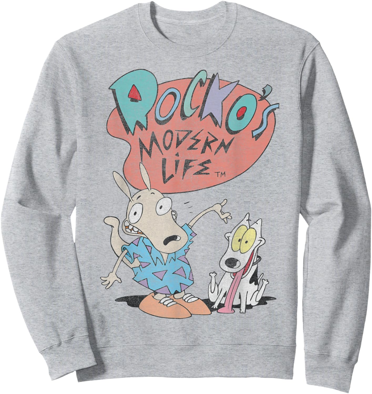 Rockos Modern Life Rocko And Spunky Sweatshirt - Sweatshirt | Ash