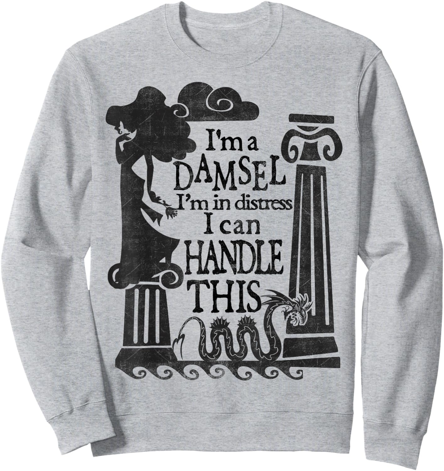 Disney Hercules Meg Damsel Retro Quote Poster Sweatshirt - Sweatshirt | Ash