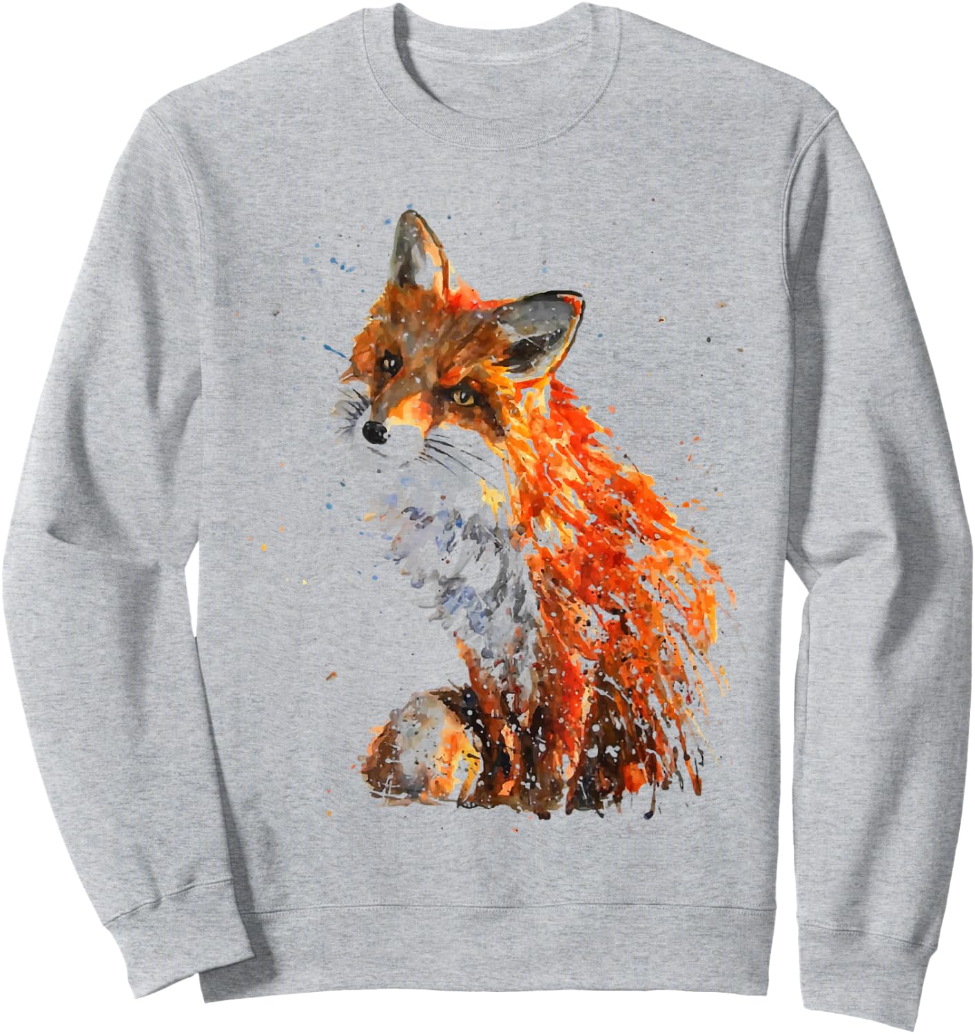 Fox, Hand Painted Fox Sweatshirt - Sweatshirt | Ash
