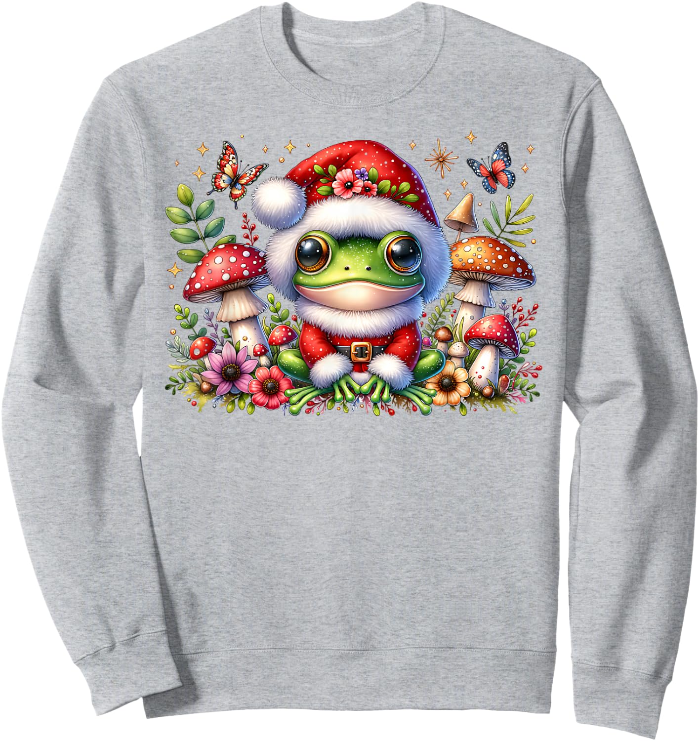Cottagecore Frog Christmas Mushroom butterfly Men Women Kids Sweatshirt - Sweatshirt | Ash