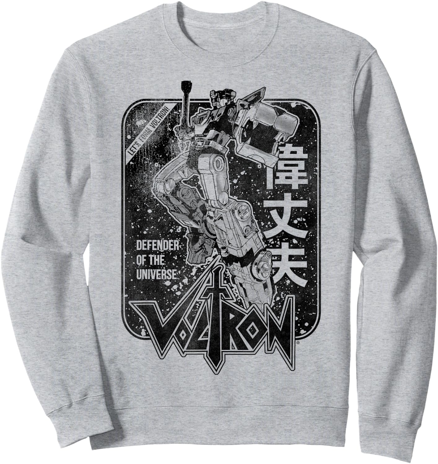 Voltron Retro Defender Black and White Fight Sword Sweatshirt - Sweatshirt | Ash