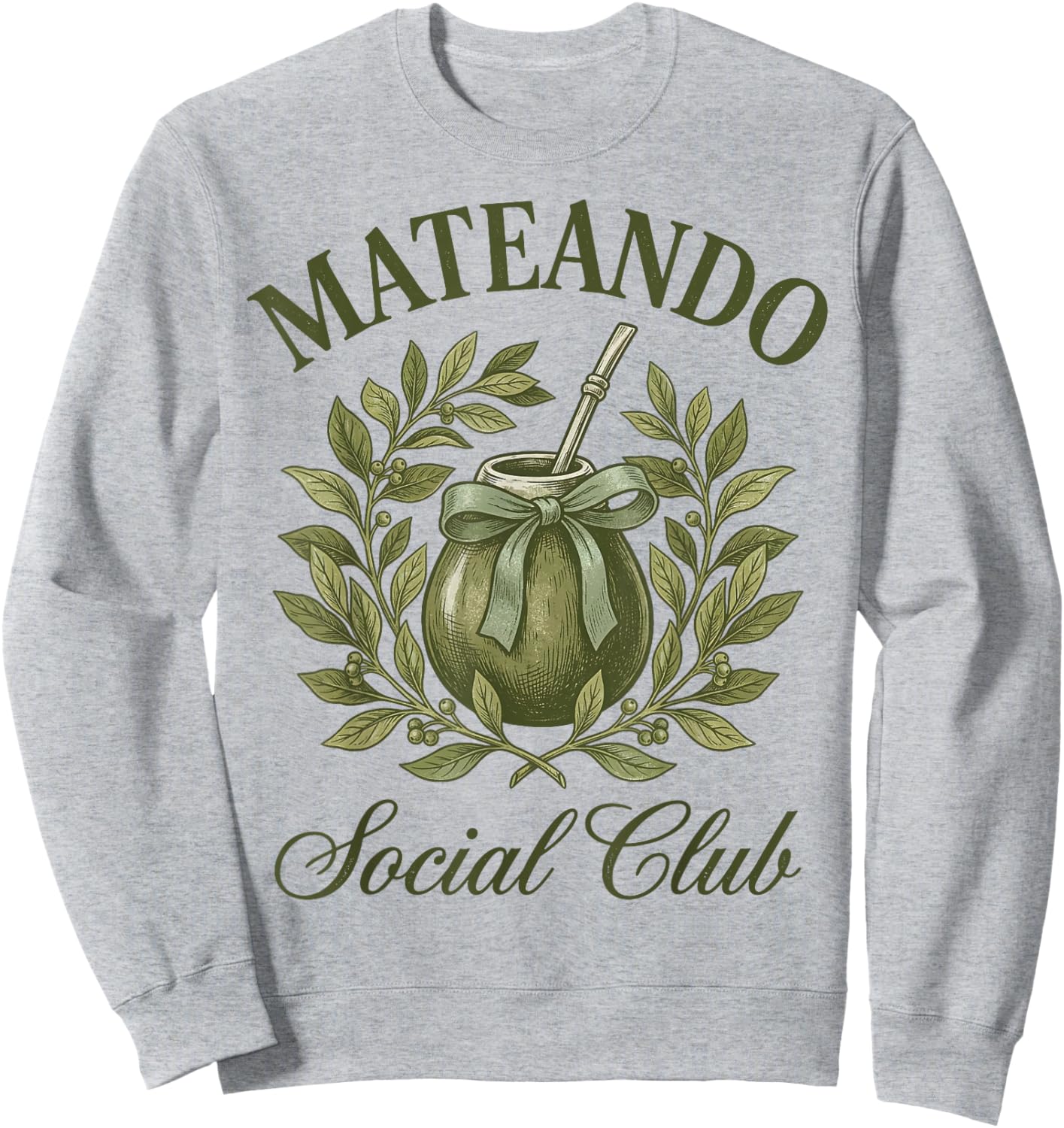 Yerba Mate Social Club Argentina Bow Retro Argentinian Girl Sweatshirt - Sweatshirt | Ash