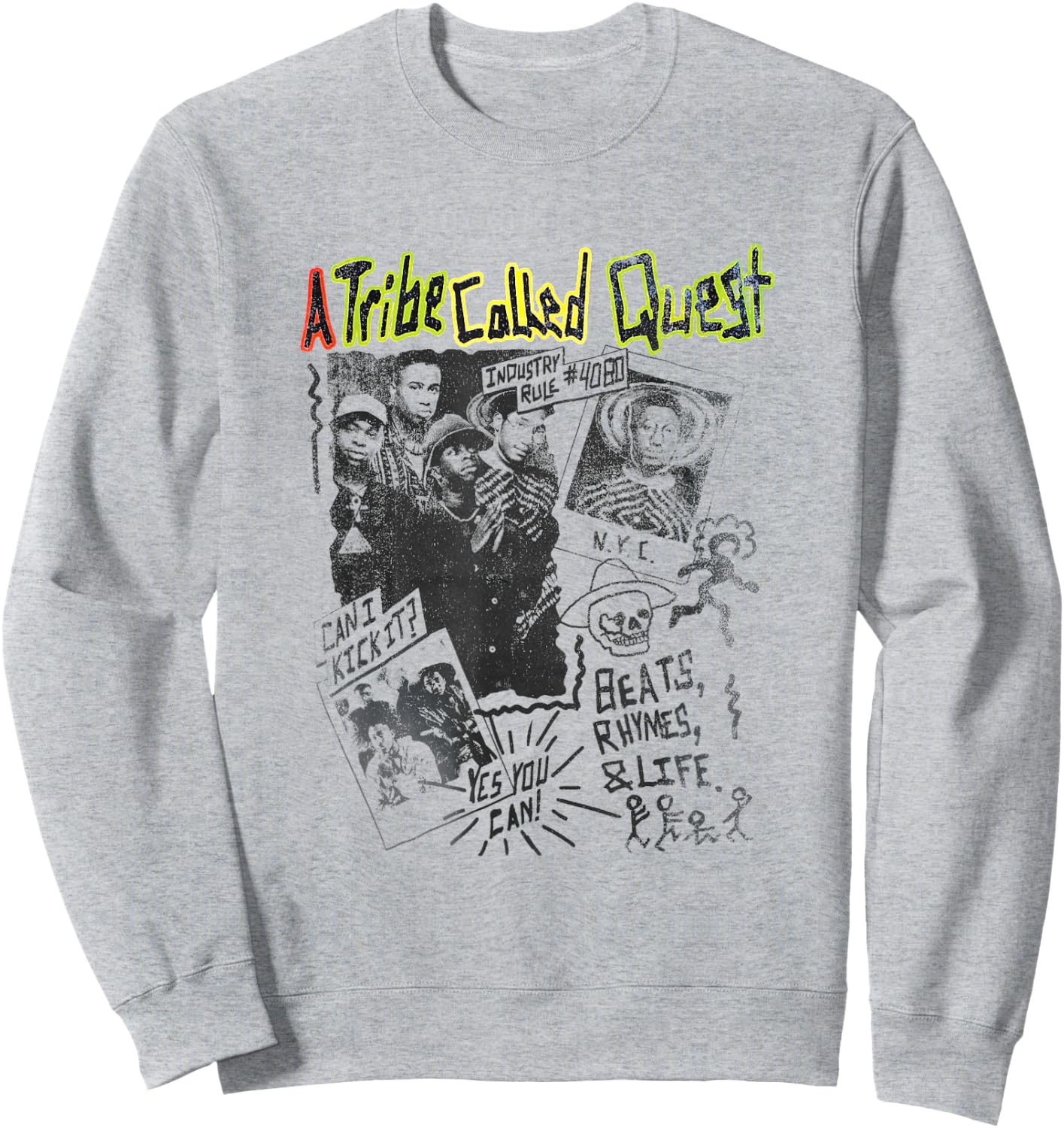A Tribe Called Quest Band Collage Sweatshirt - Sweatshirt | Ash