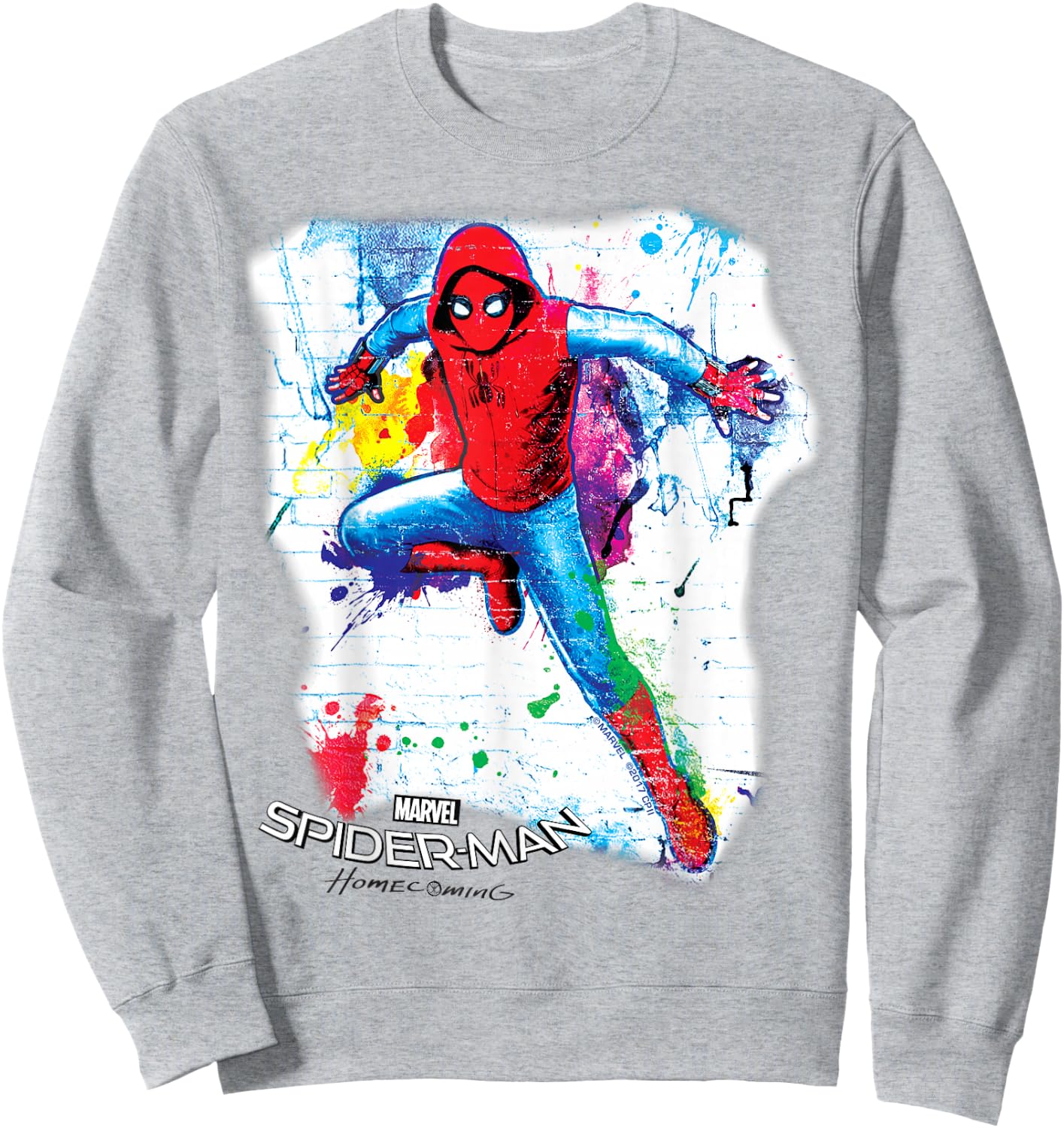 Marvel Spider-Man Homecoming Graffiti Stall Graphic Sweatshirt - Sweatshirt | Ash