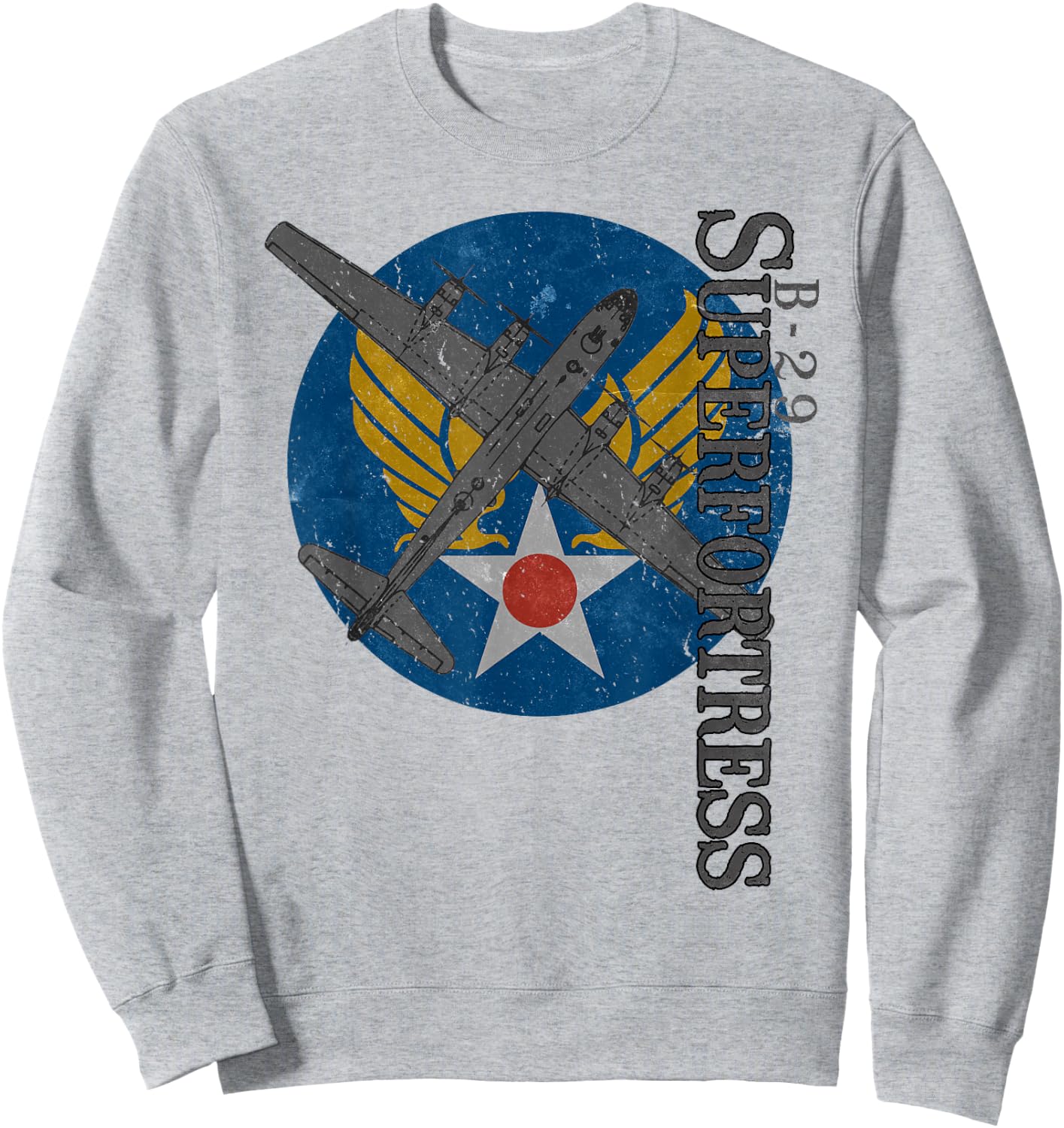 B-29 Superfortress Air Corps WWII Bomber Airplane Sweatshirt - Sweatshirt | Ash