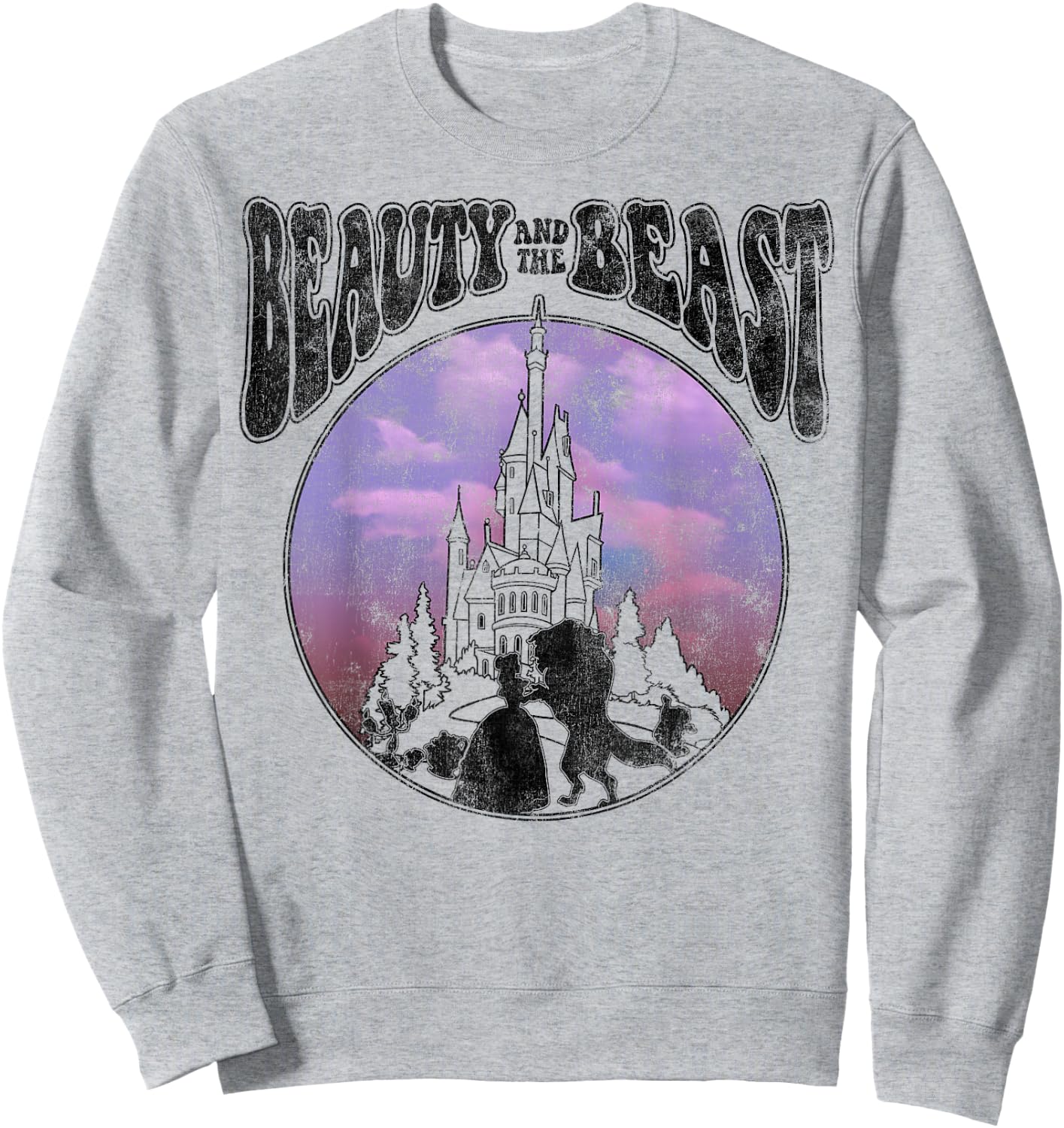 Disney Beauty and the Beast Watercolor Palace Silhouettes Sweatshirt - Sweatshirt | Ash