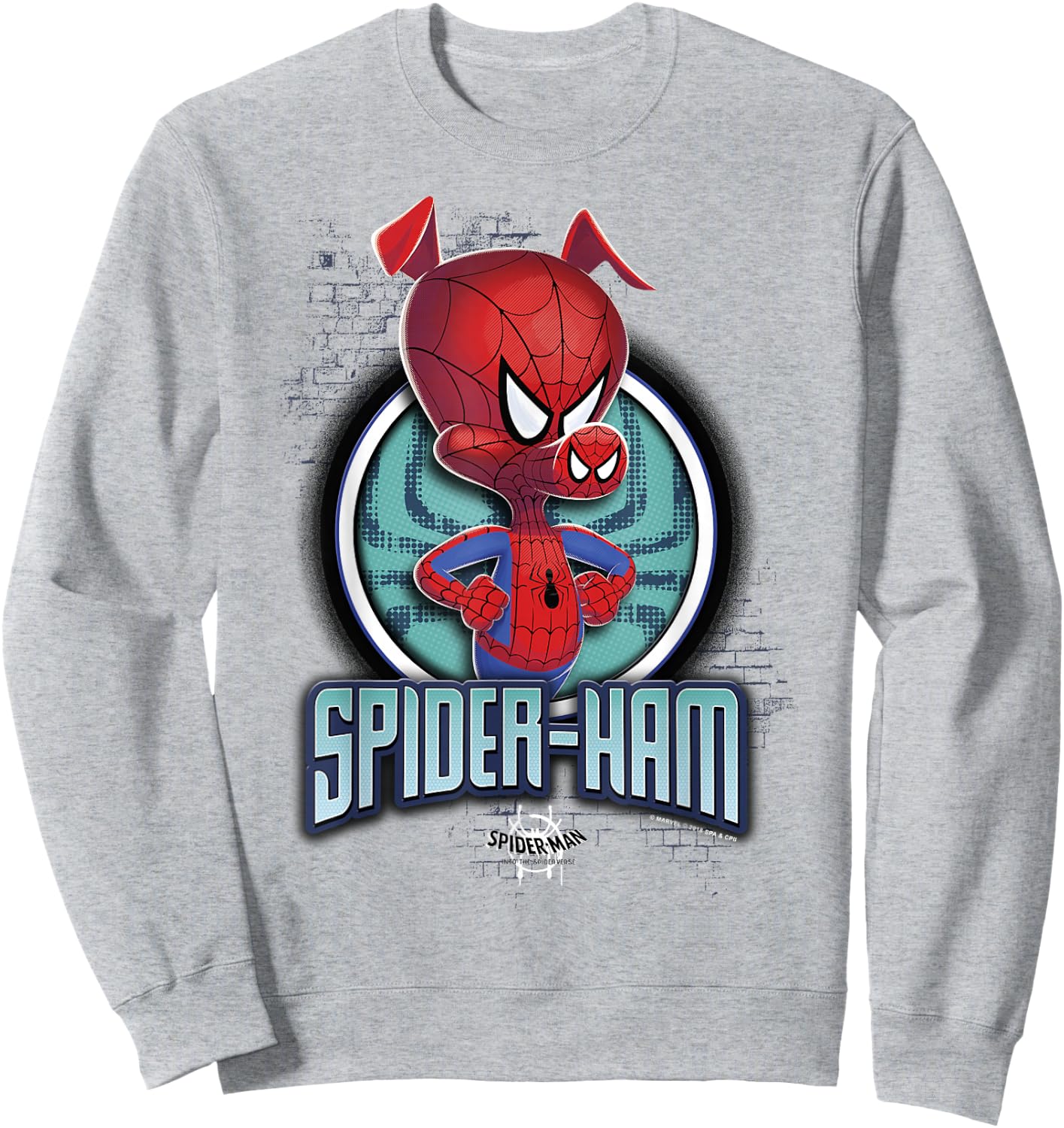 Marvel Spider-Man Spiderverse Spider-Ham Pose Sweatshirt - Sweatshirt | Ash