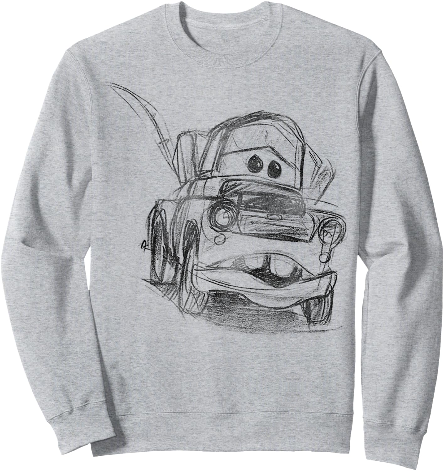 Disney Pixar Cars Mater Illustrated Line Art Sketch Portrait Sweatshirt - Sweatshirt | Ash