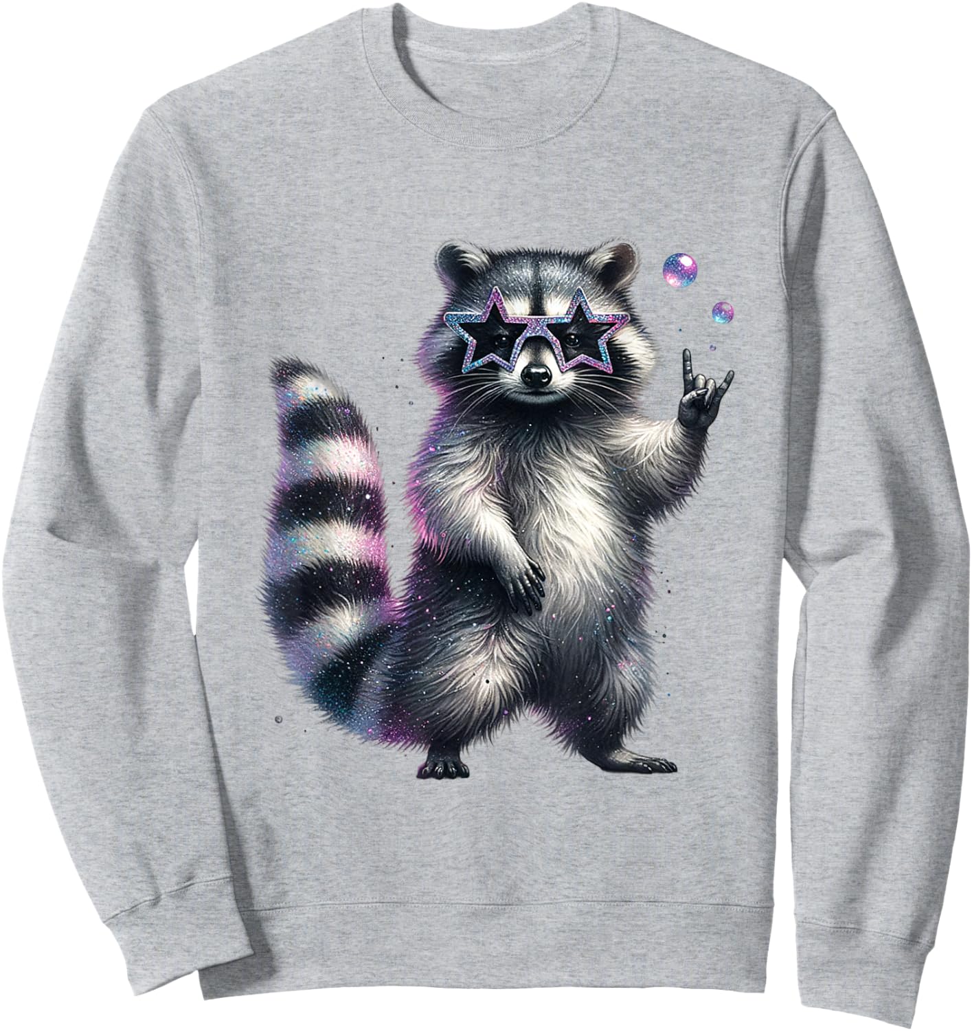 Rock and Roll Raccoon Music Raccoon Sweatshirt - Sweatshirt | Ash