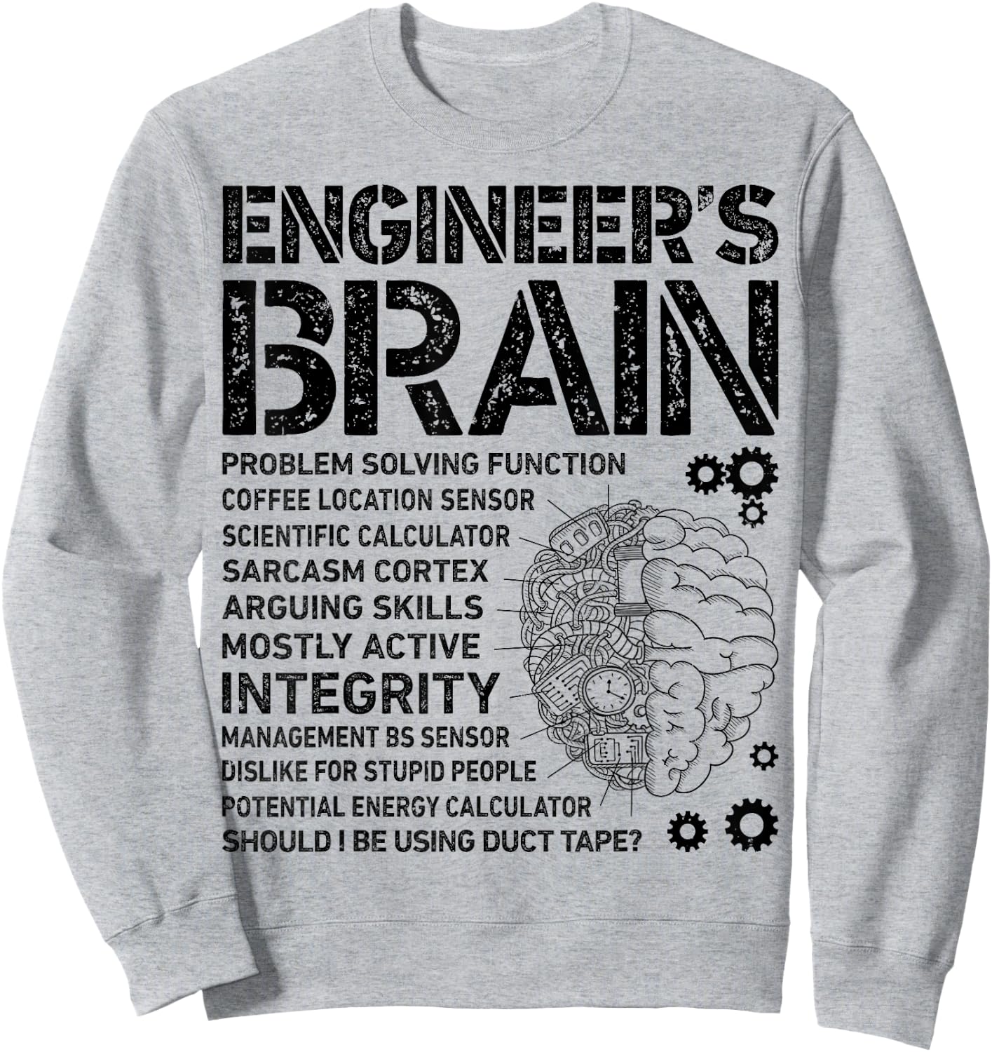 Engineer's Brain Funny Process Engineer Men Engineering Gift Small Sweatshirt - Sweatshirt | Ash