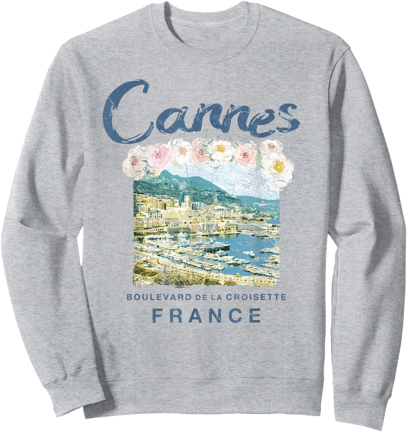 France Cannes French Riviera Vintage Travel T Shirt Sweatshirt - Sweatshirt | Ash