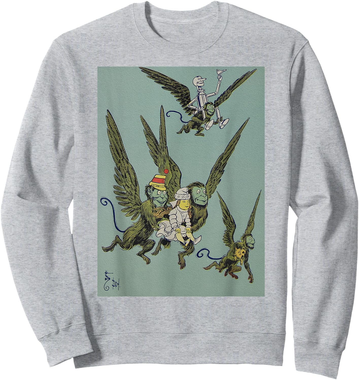 Retro OZ Winged Flying Monkey -Dorothy Toto Tin Man Sweatshirt - Sweatshirt | Ash