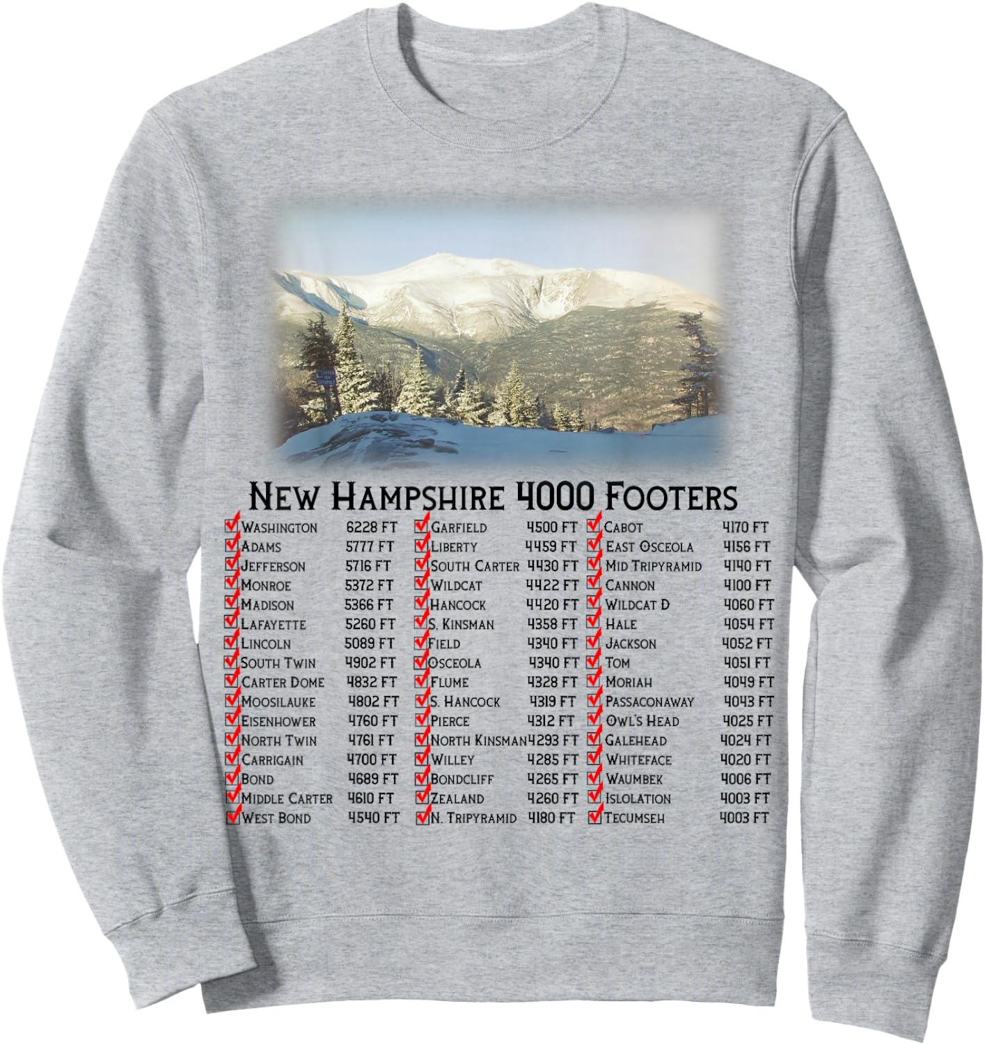 New Hampshire 4000 Footers Sweatshirt - Sweatshirt | Ash