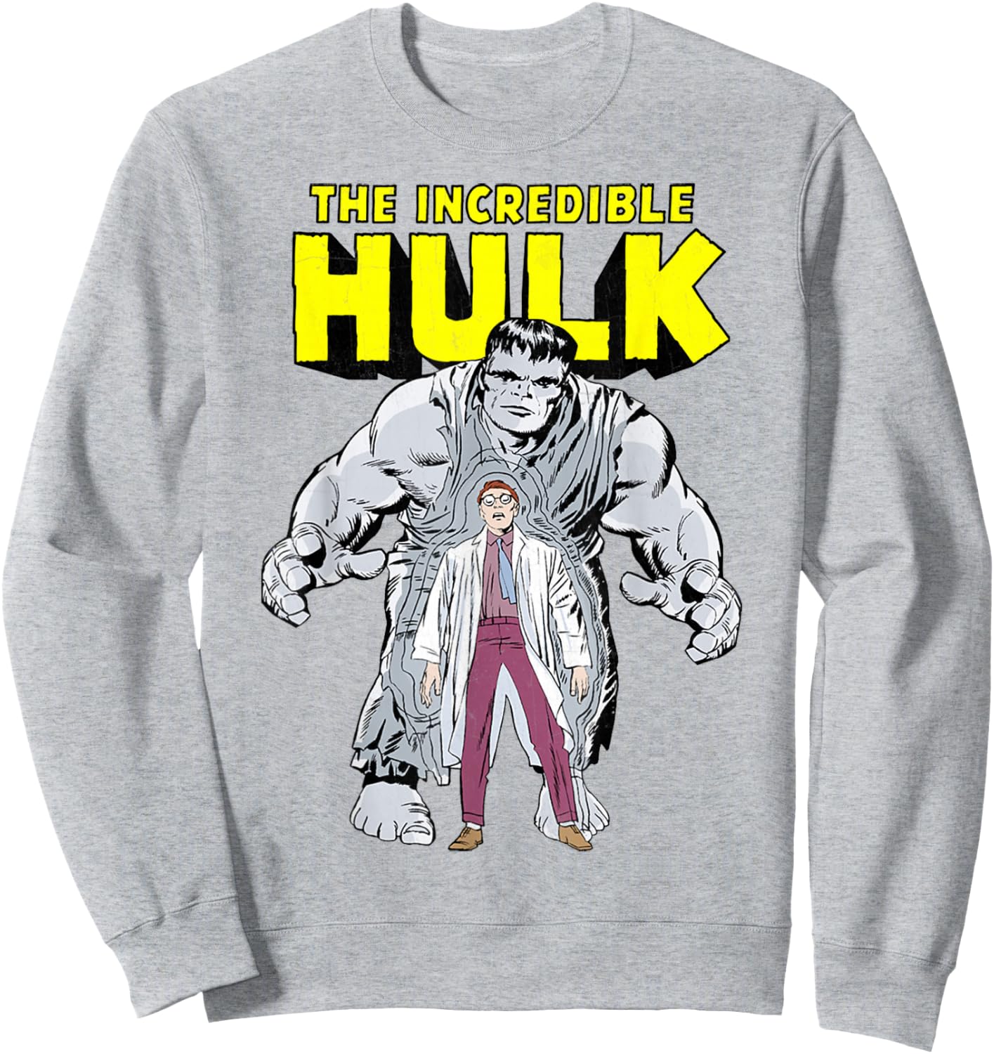 Marvel Hulk Retro Transformation Graphic Sweatshirt - Sweatshirt | Ash