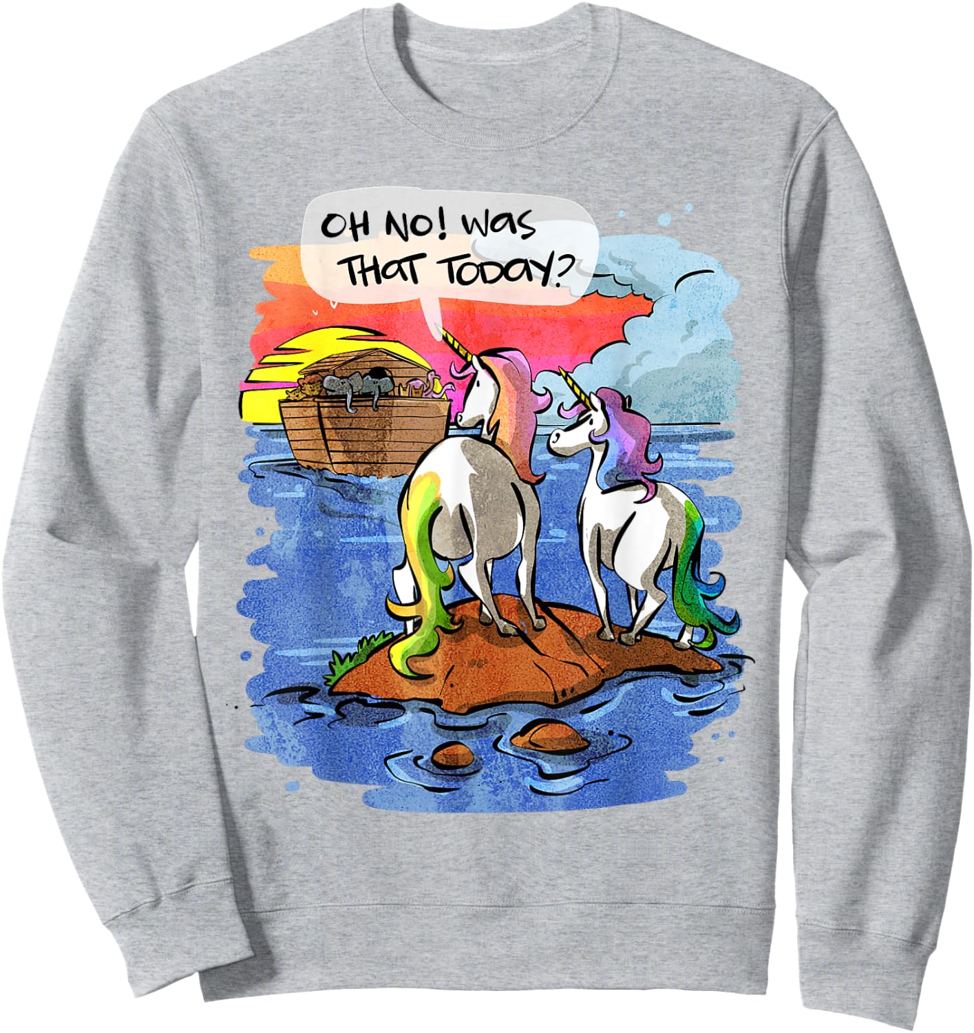 Noah Guy Unicorn Noahs Ark Design For Girls And Adults Sweatshirt - Sweatshirt | Ash
