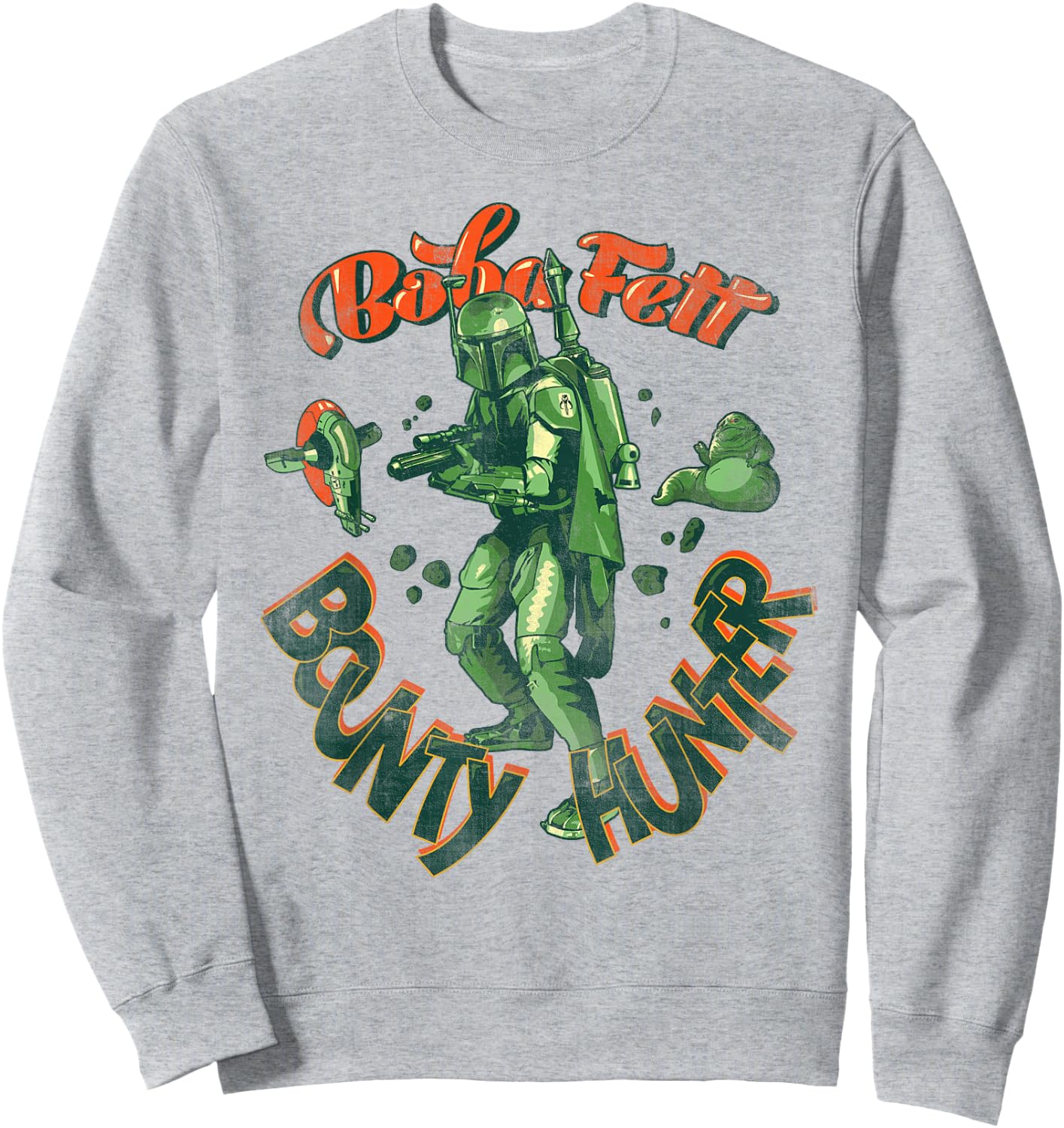 Star Wars Boba Fett Bounty Hunter Retro Font Sweatshirt - Sweatshirt | Ash