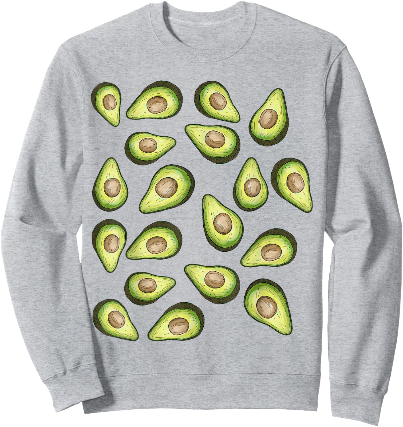 Avocados Pattern Funny Holy Guacamole Costume Sweatshirt - Sweatshirt | Ash