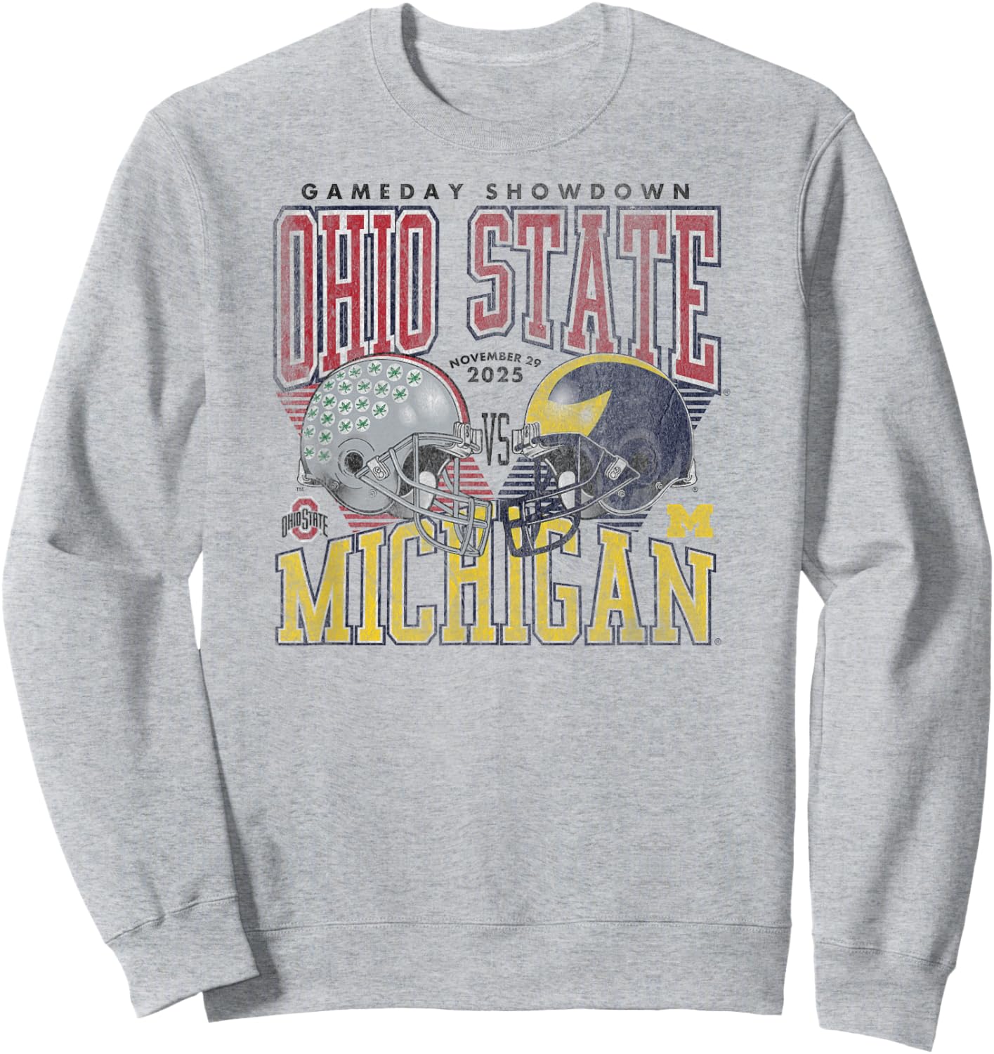 Ohio State Buckeyes vs Michigan Wolverines 2025 Vintage Sweatshirt - Sweatshirt | Ash