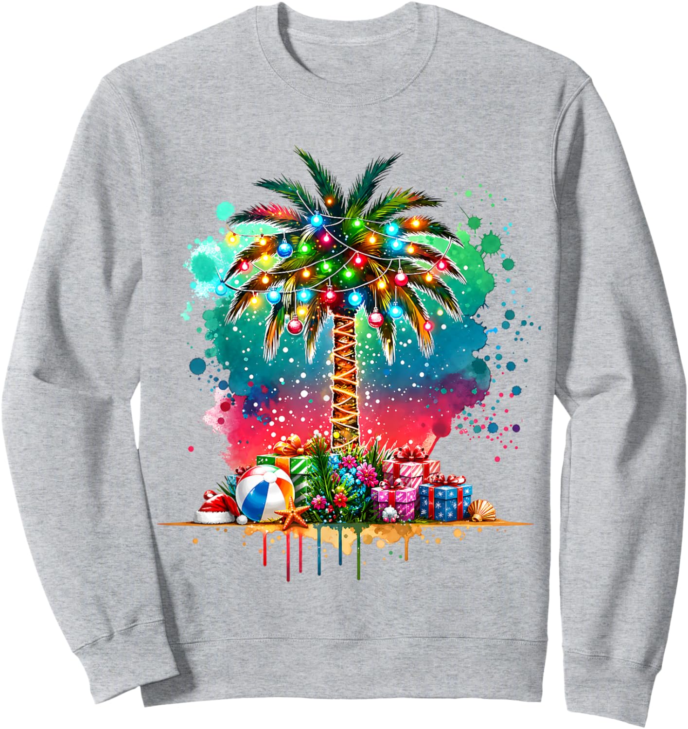 Christmas in July Palm Tree Summer Xmas Men Women Kid Sweatshirt - Sweatshirt | Ash