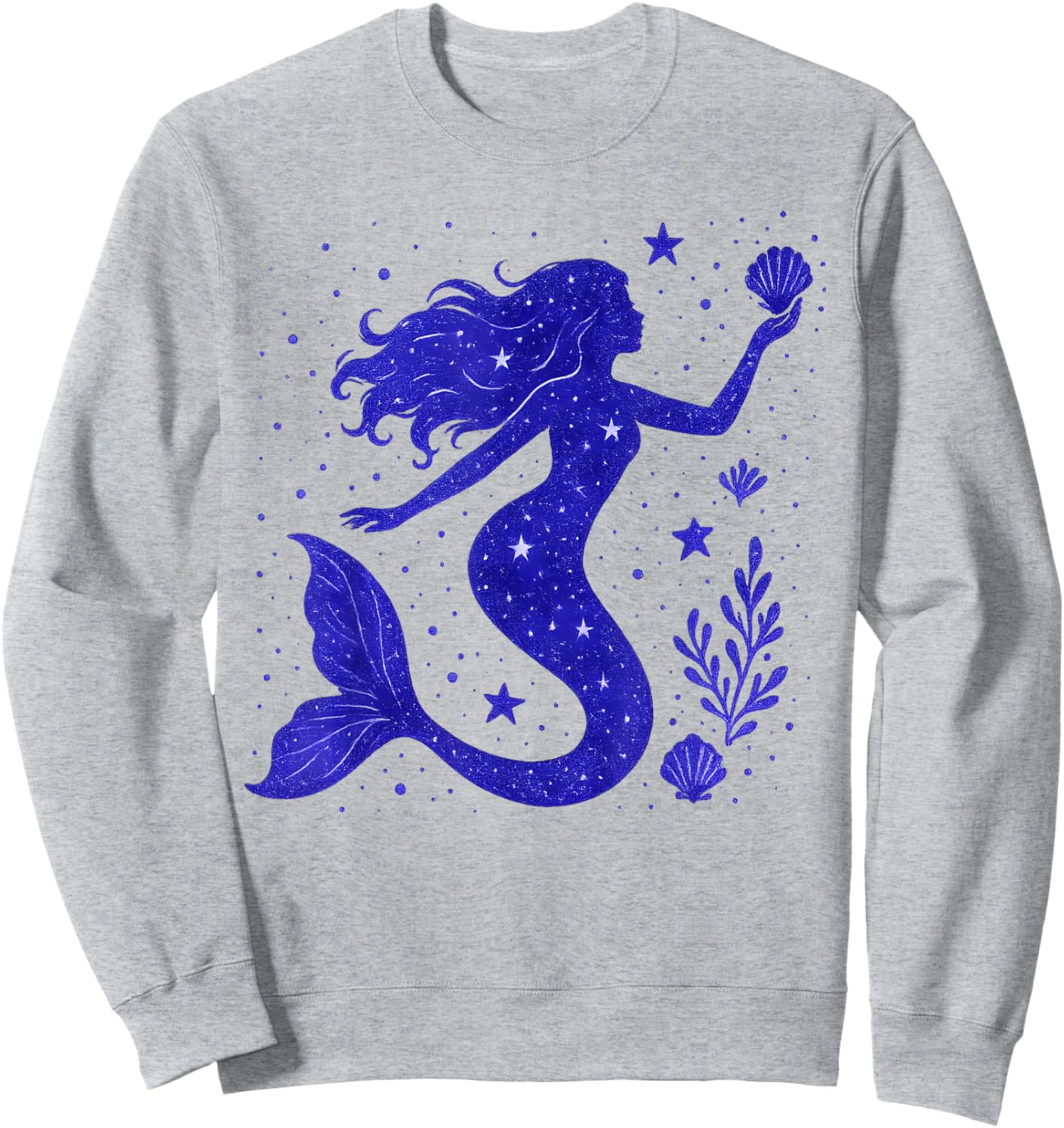 Mermaid Sea Life Colorful Art Graphic Girls Teens Sweatshirt - Sweatshirt | Ash
