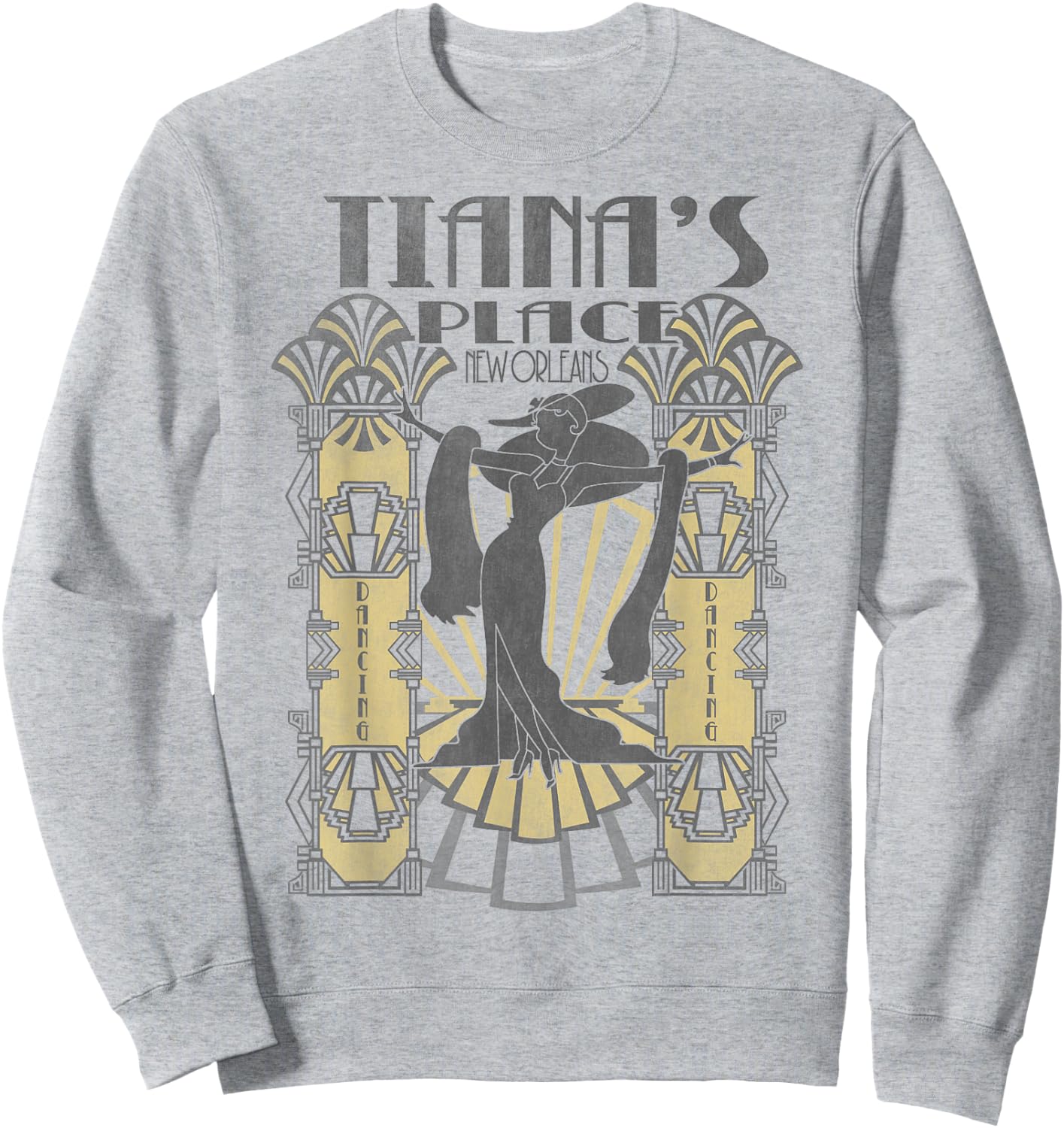 Disney Princess and The Frog Tiana's Place Art Deco Poster Small Sweatshirt - Sweatshirt | Ash